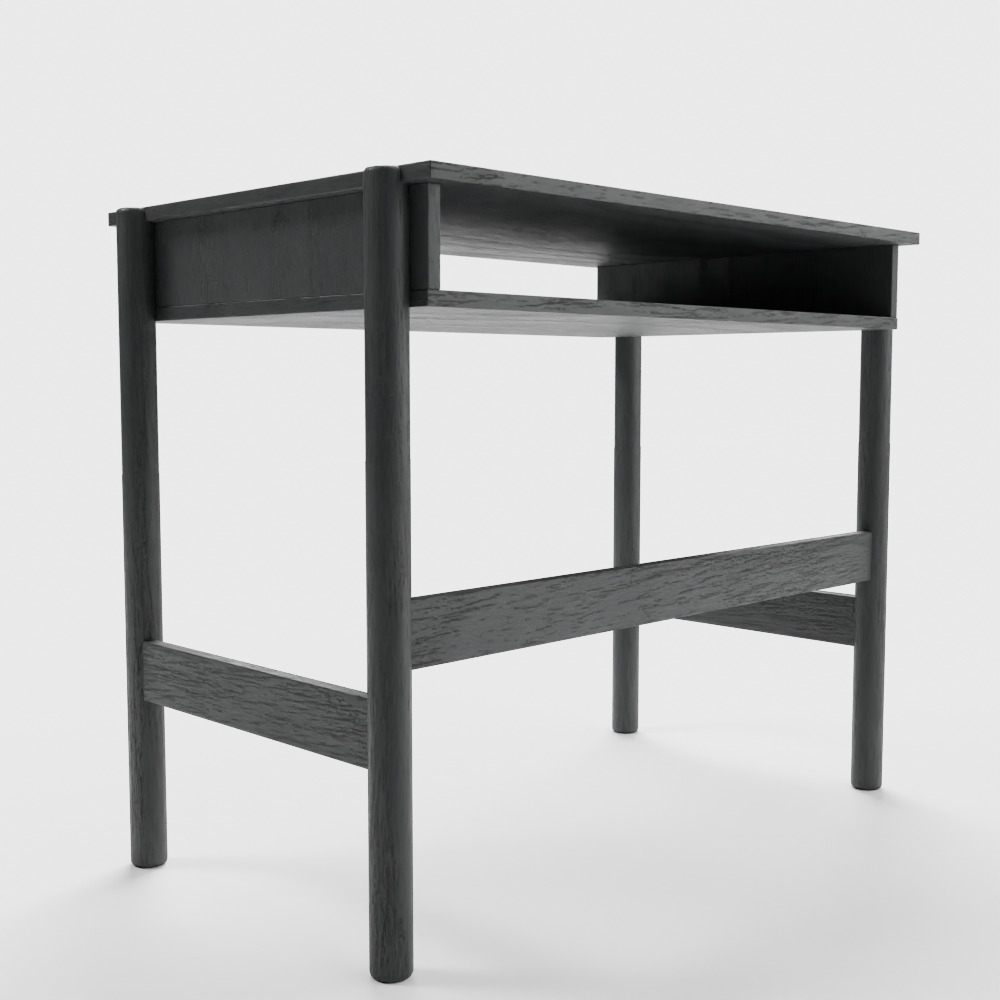 Jordi Mini Desk Black Low-poly 3D model_3