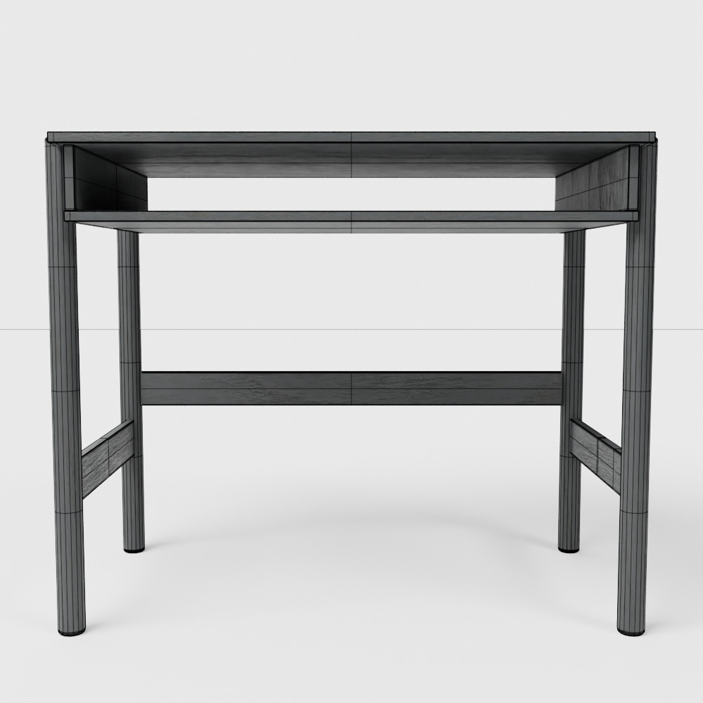 Jordi Mini Desk Black Low-poly 3D model_4