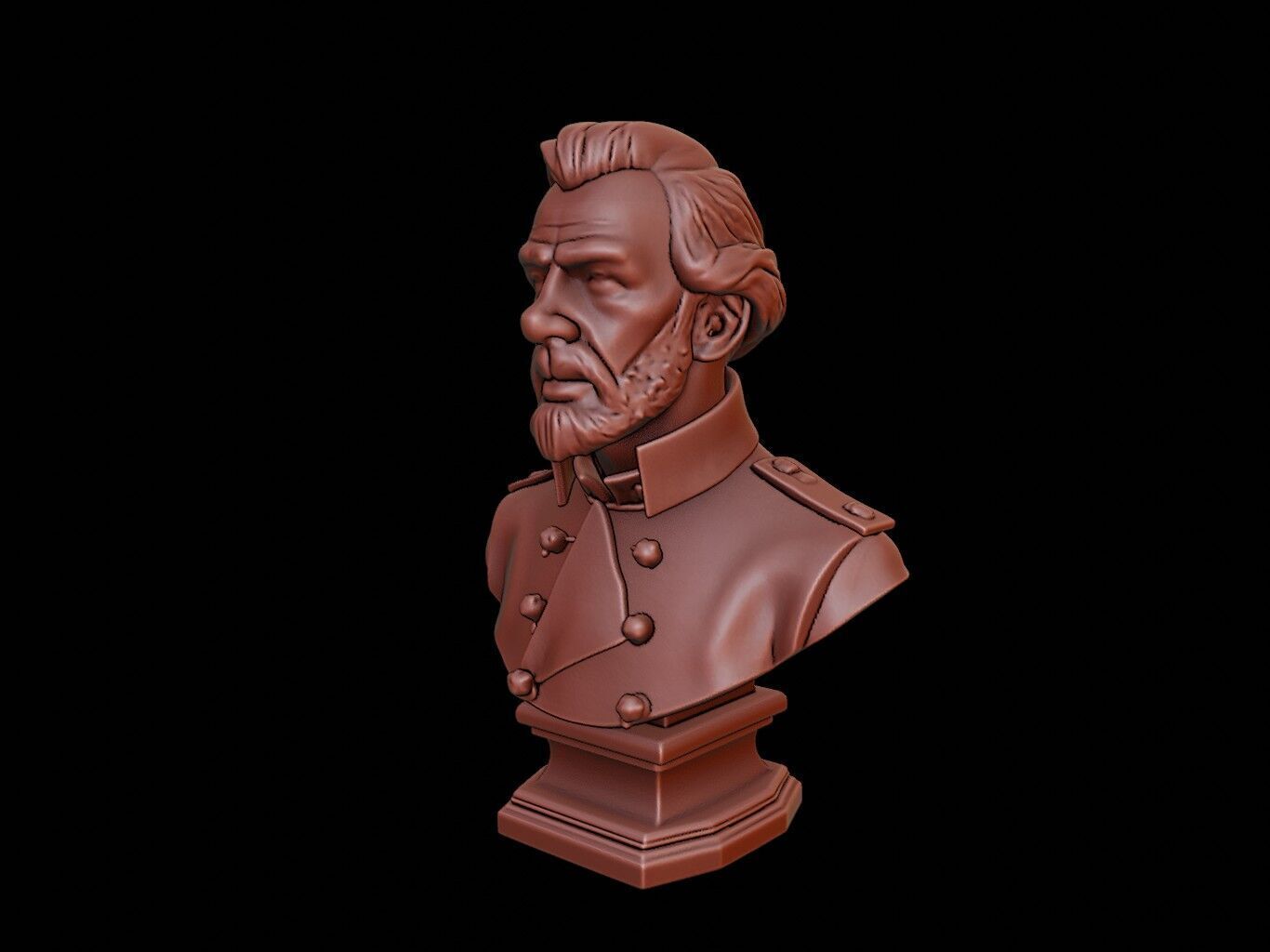 Stonewall Jackson Bust 3D print model_2
