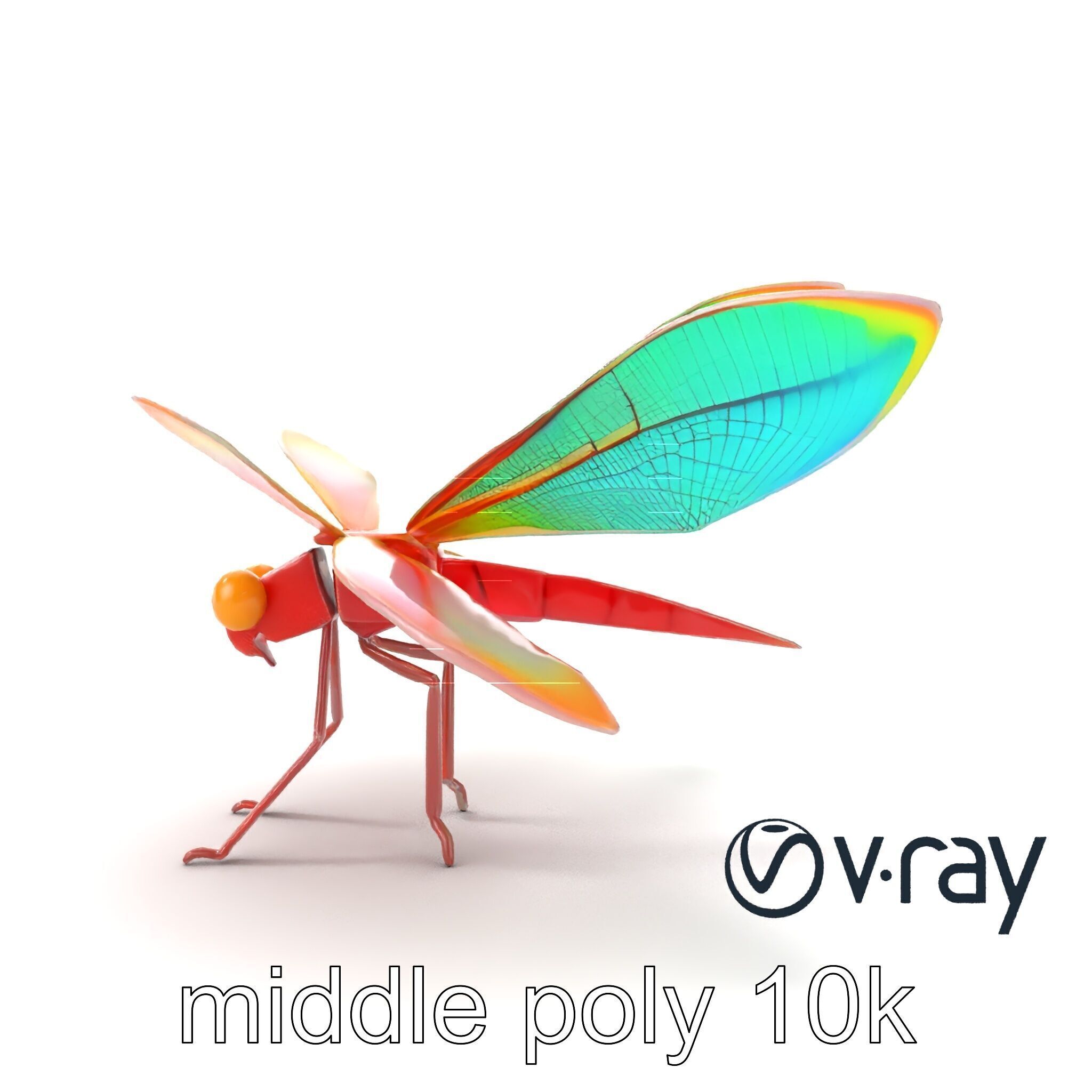 Origami Dragonfly Iridescent Wings model pack Low-poly 3D model_18