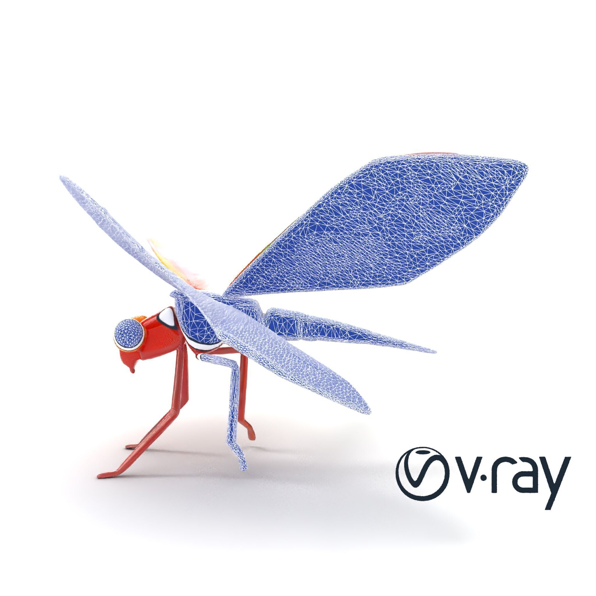 Origami Dragonfly Iridescent Wings model pack Low-poly 3D model_31