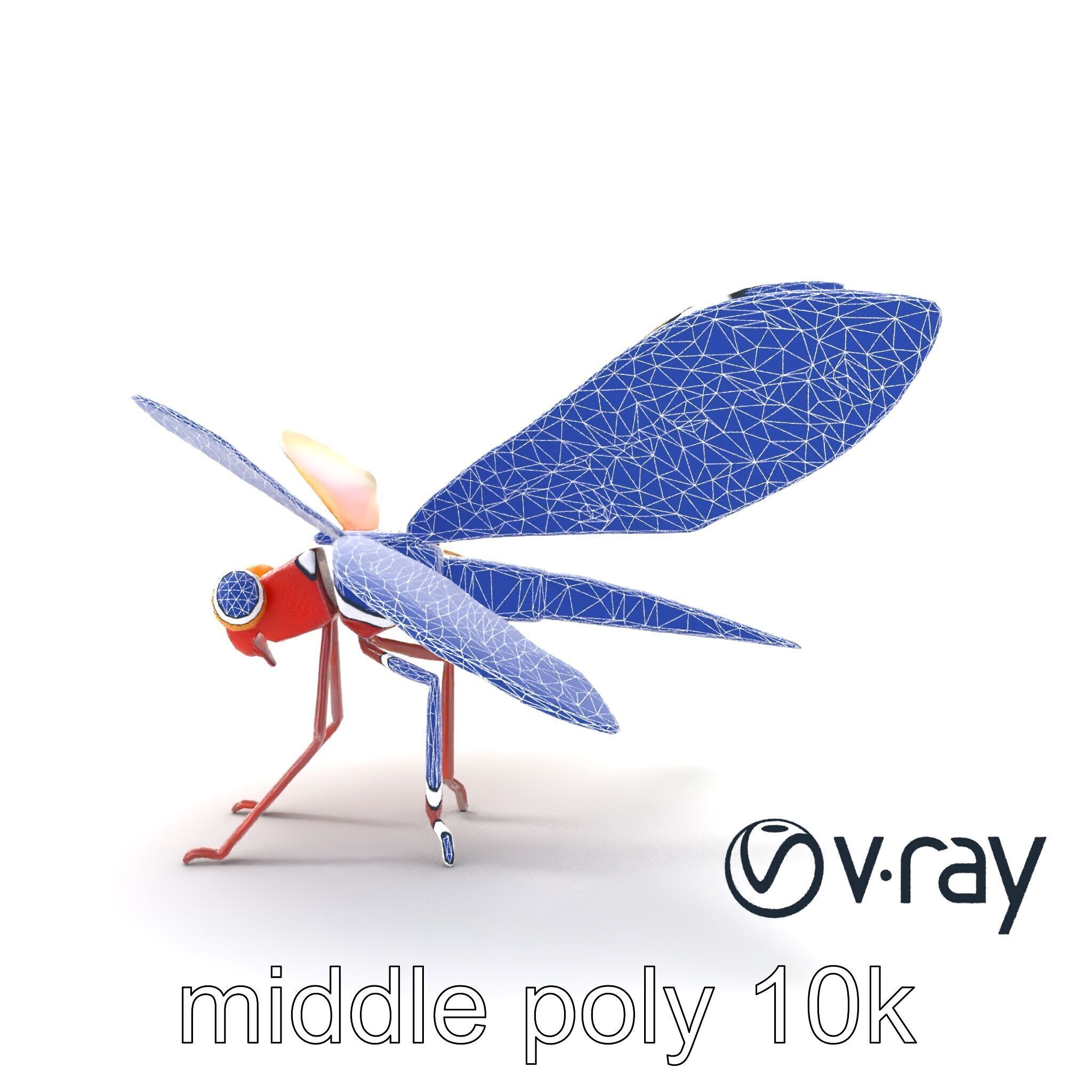 Origami Dragonfly Iridescent Wings model pack Low-poly 3D model_29