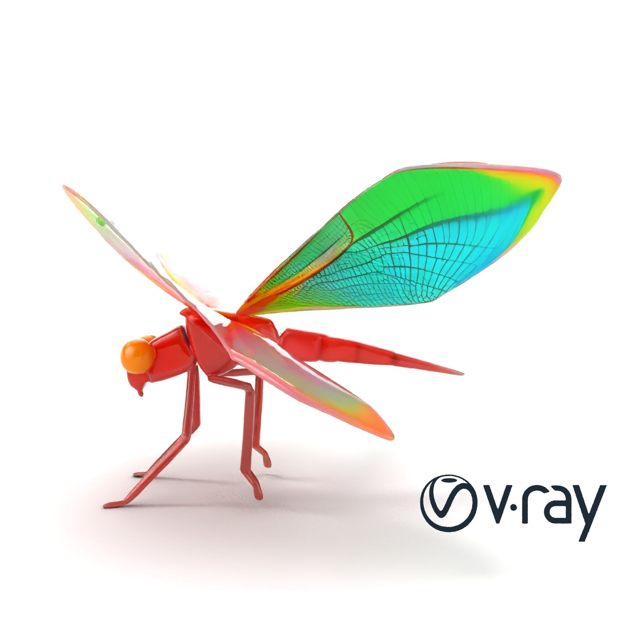 Origami Dragonfly Iridescent Wings model pack Low-poly 3D model_20