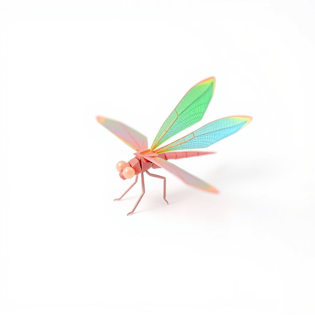 Origami Dragonfly Iridescent Wings model pack Low-poly 3D model_3