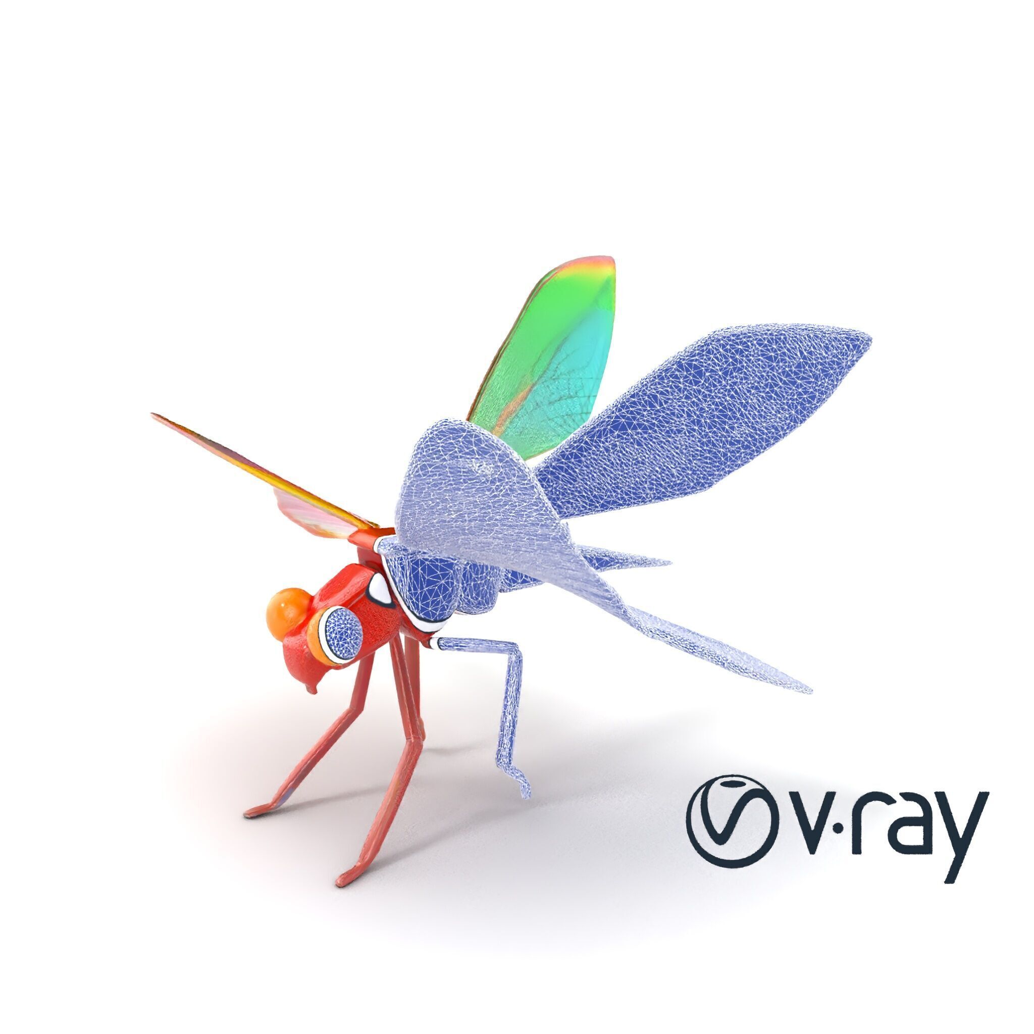 Origami Dragonfly Iridescent Wings model pack Low-poly 3D model_22