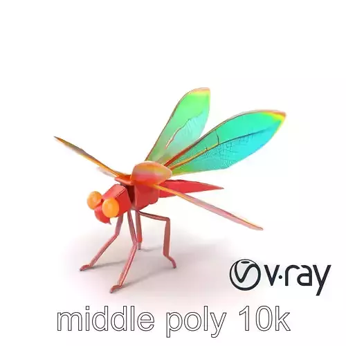 Origami Dragonfly Iridescent Wings model pack Low-poly 3D model