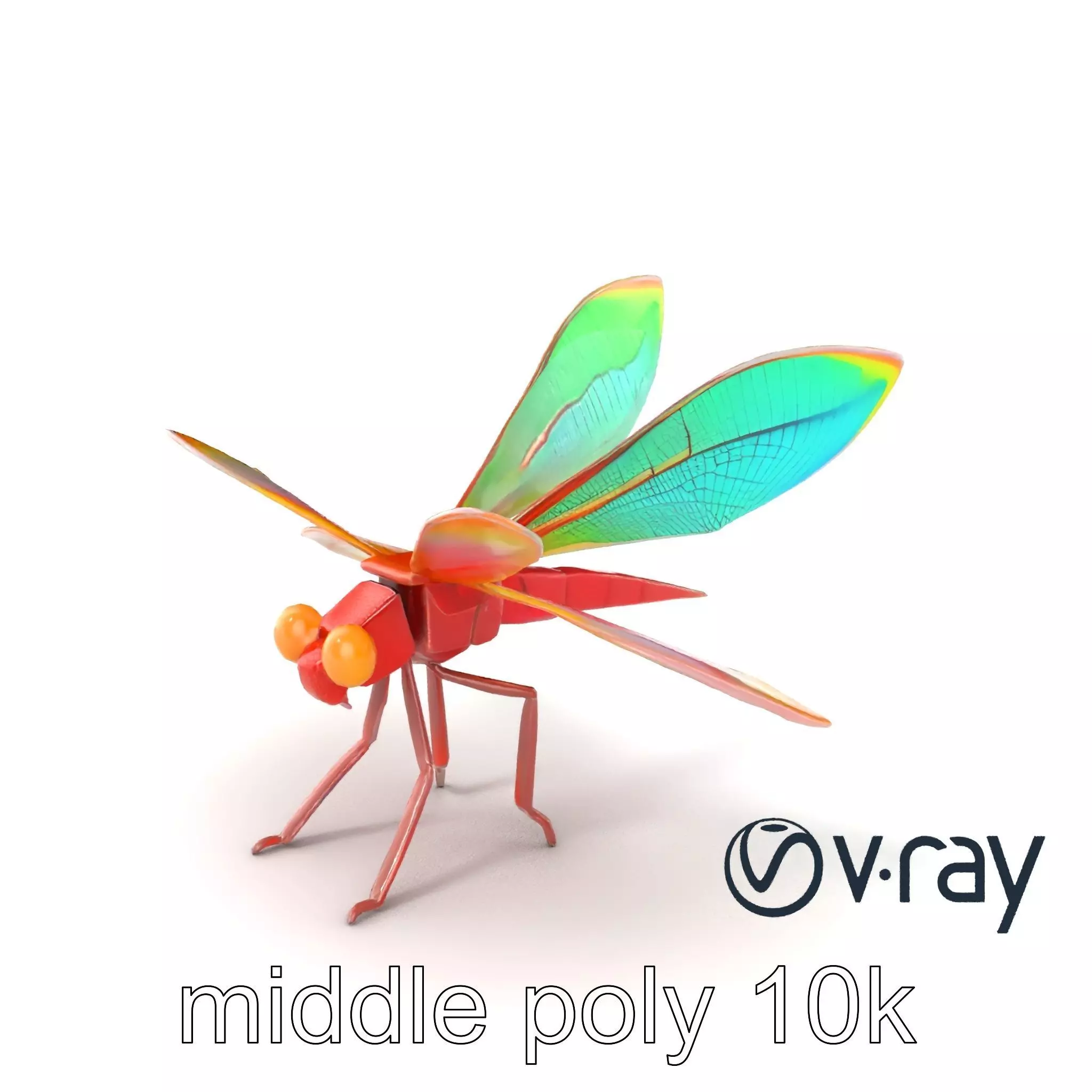 Origami Dragonfly Iridescent Wings model pack Low-poly 3D model_0