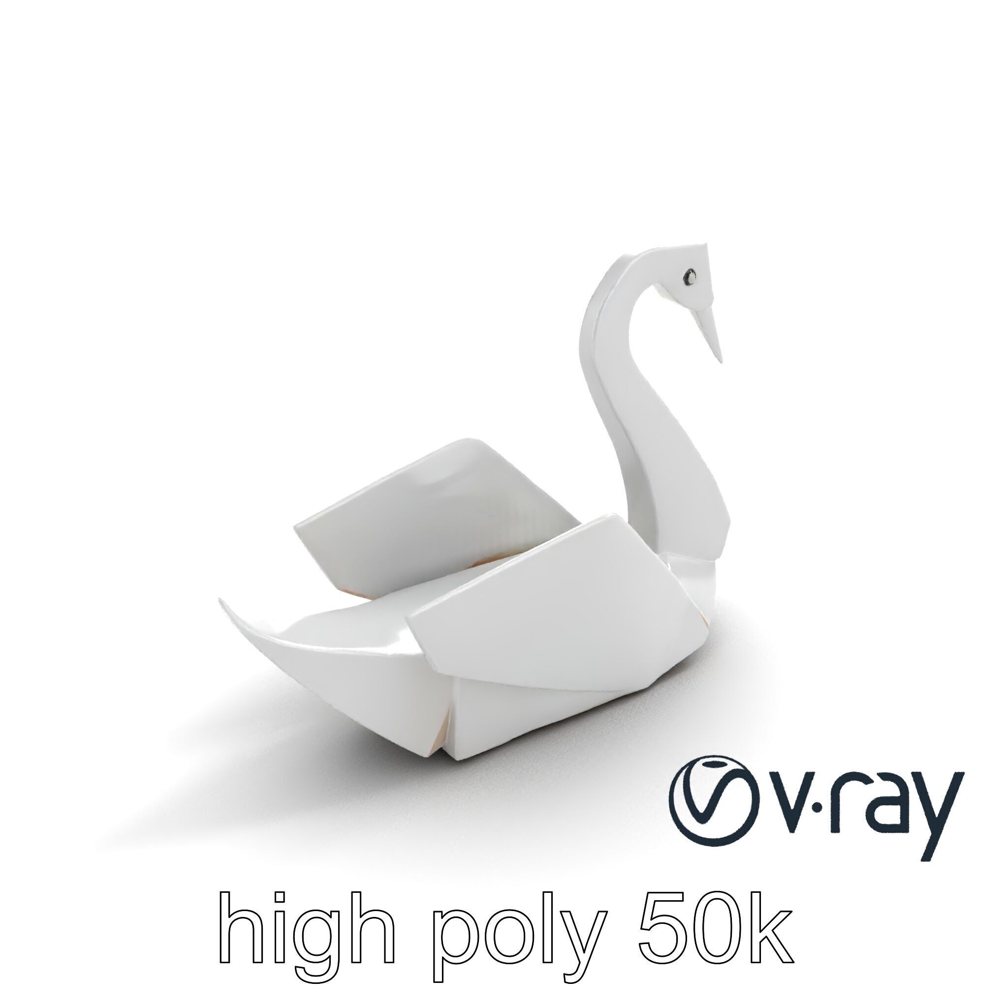 Origami Swan Elegant Design model pack Low-poly 3D model_10