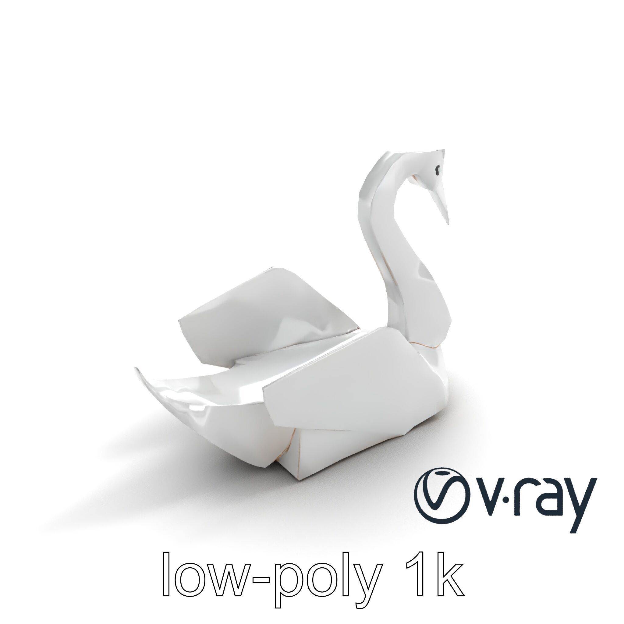 Origami Swan Elegant Design model pack Low-poly 3D model_8