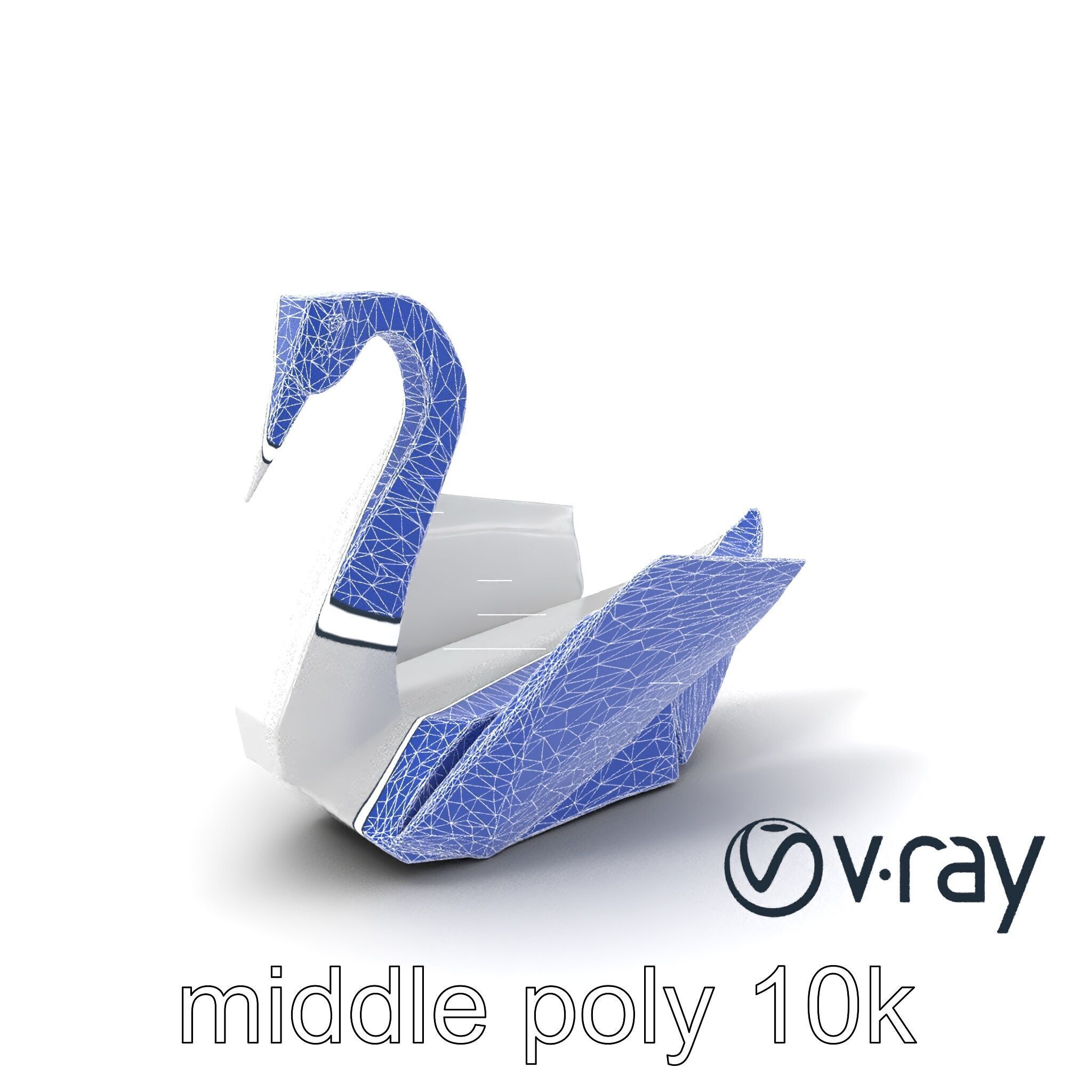 Origami Swan Elegant Design model pack Low-poly 3D model_4