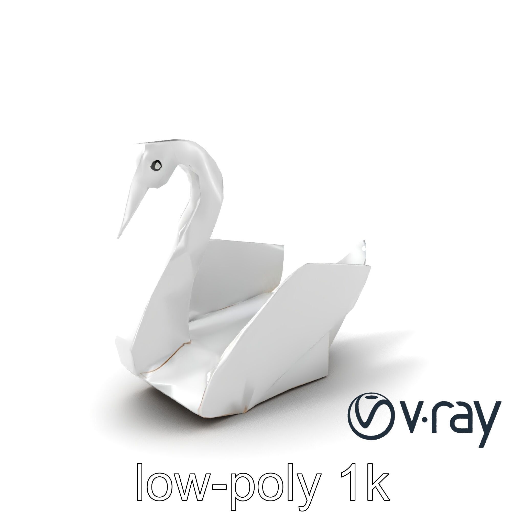 Origami Swan Elegant Design model pack Low-poly 3D model_2