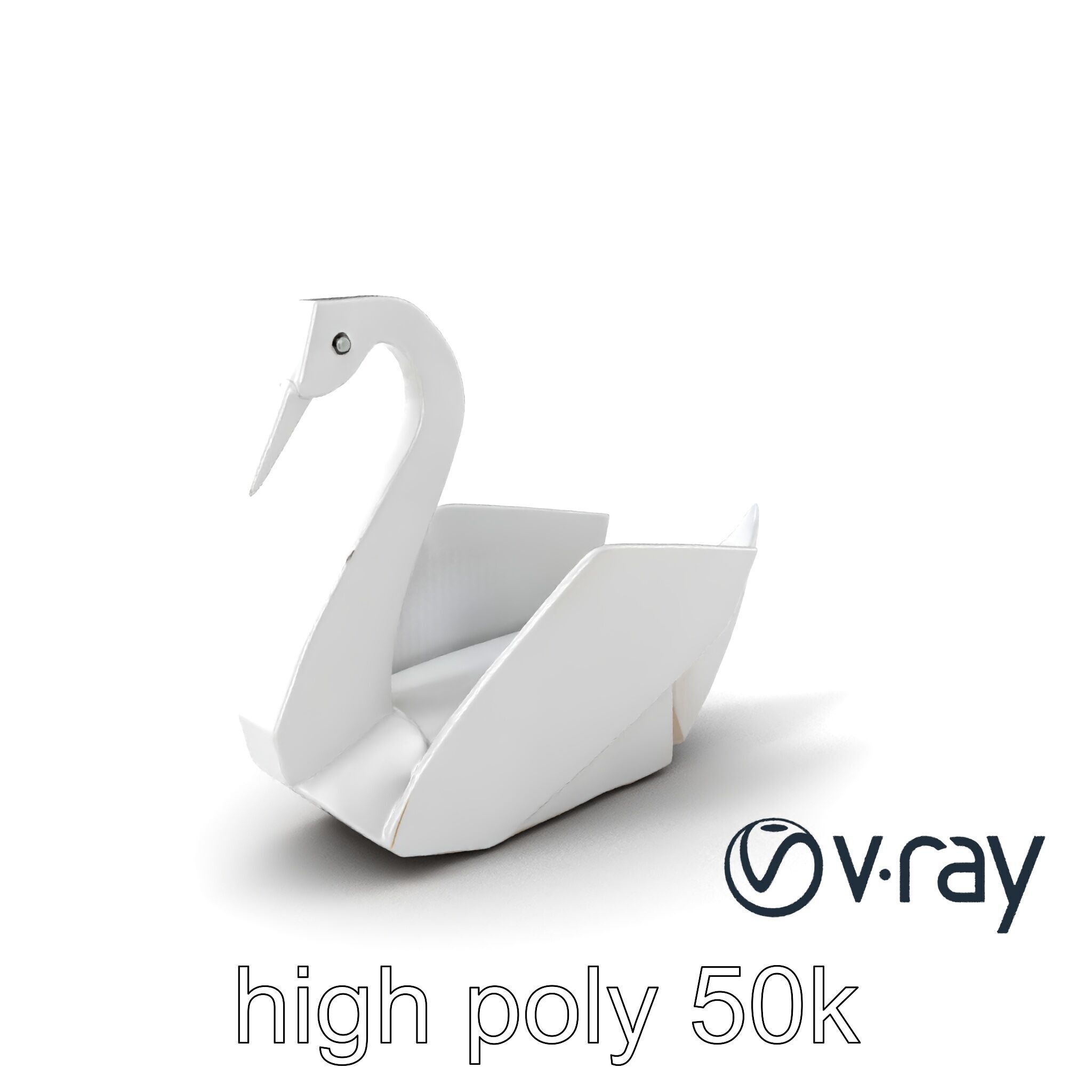 Origami Swan Elegant Design model pack Low-poly 3D model_6