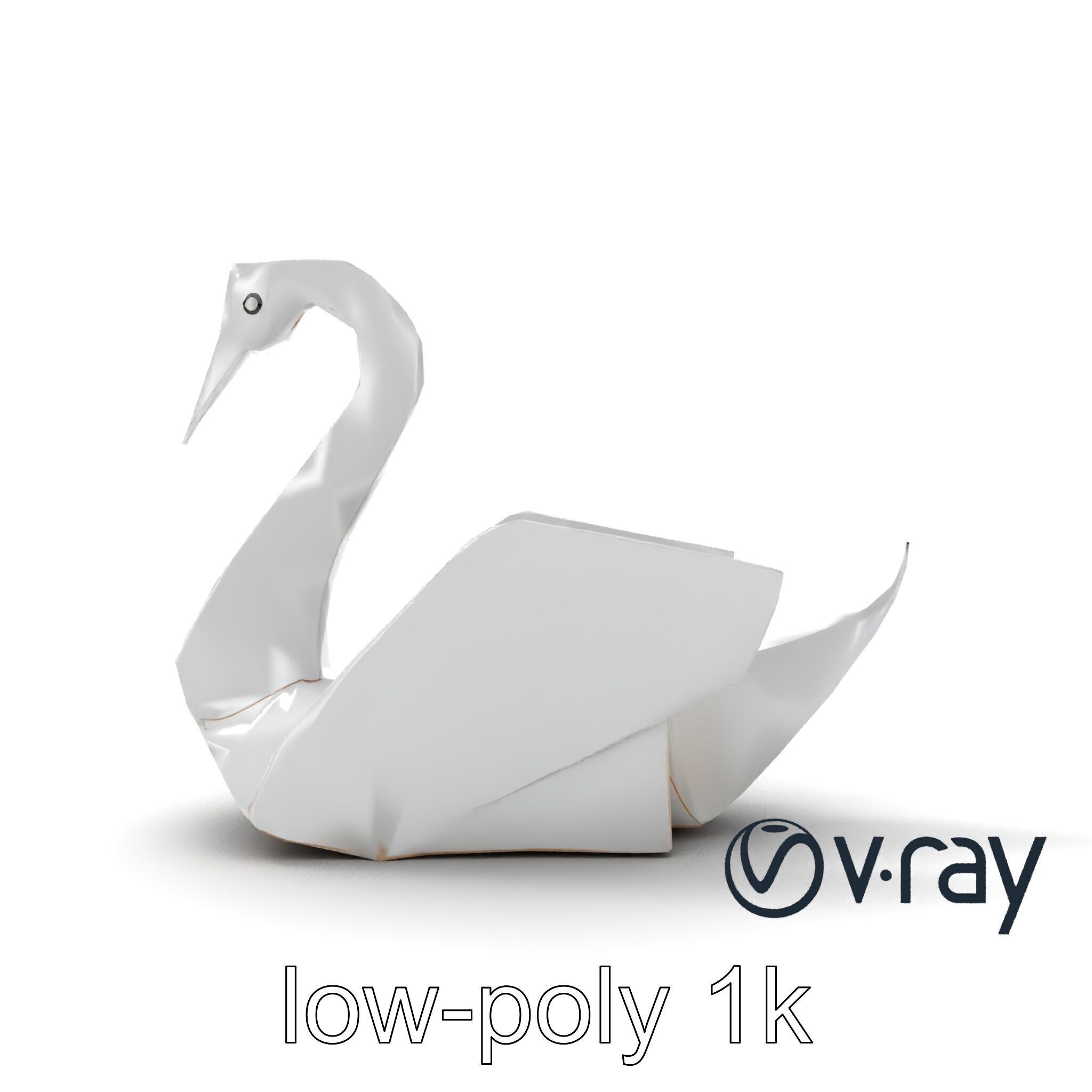 Origami Swan Elegant Design model pack Low-poly 3D model_19