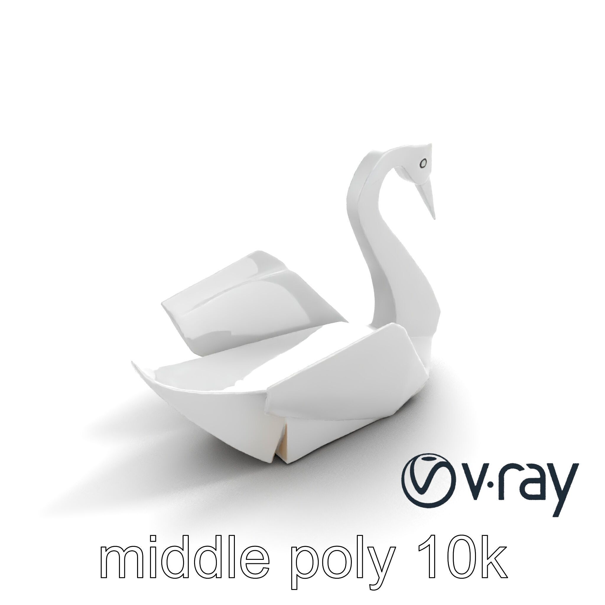 Origami Swan Elegant Design model pack Low-poly 3D model_7