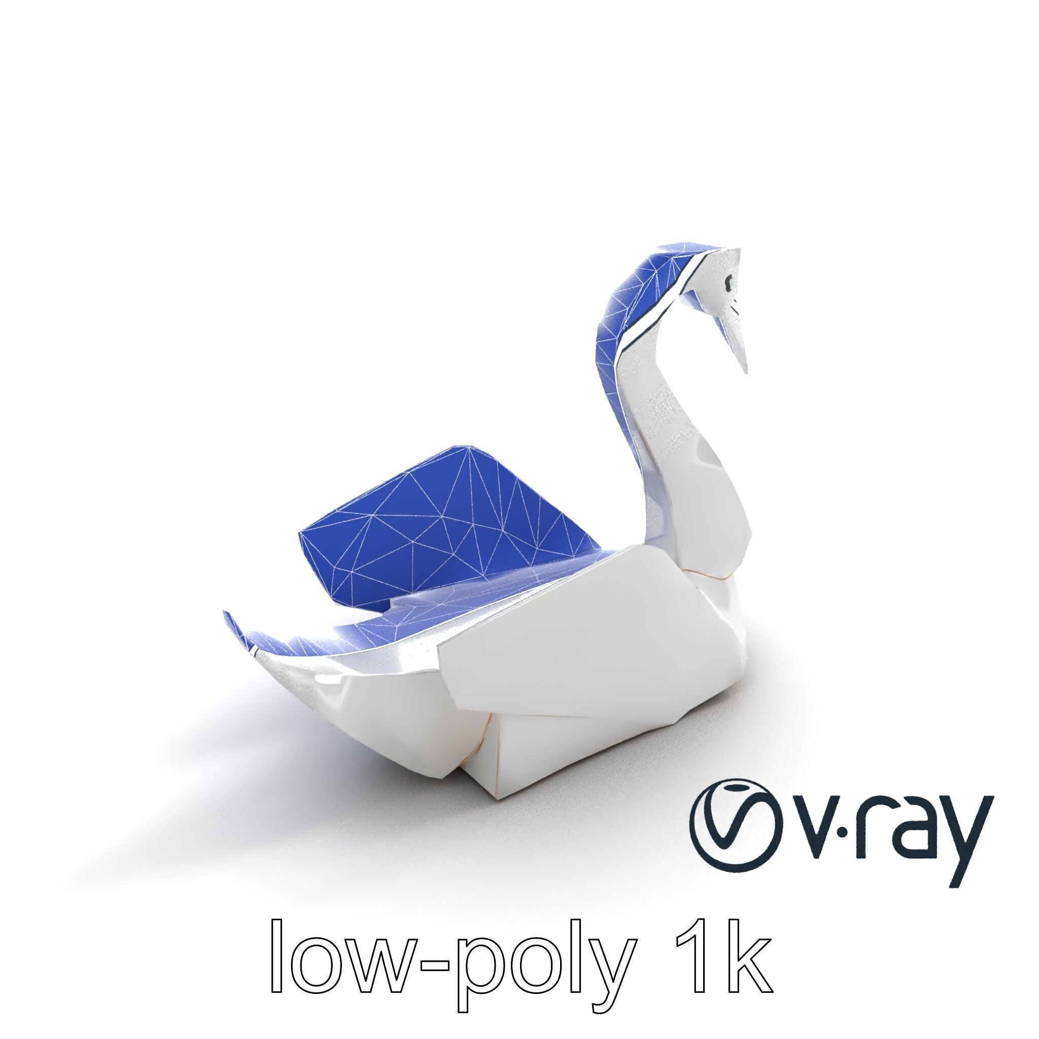 Origami Swan Elegant Design model pack Low-poly 3D model_11