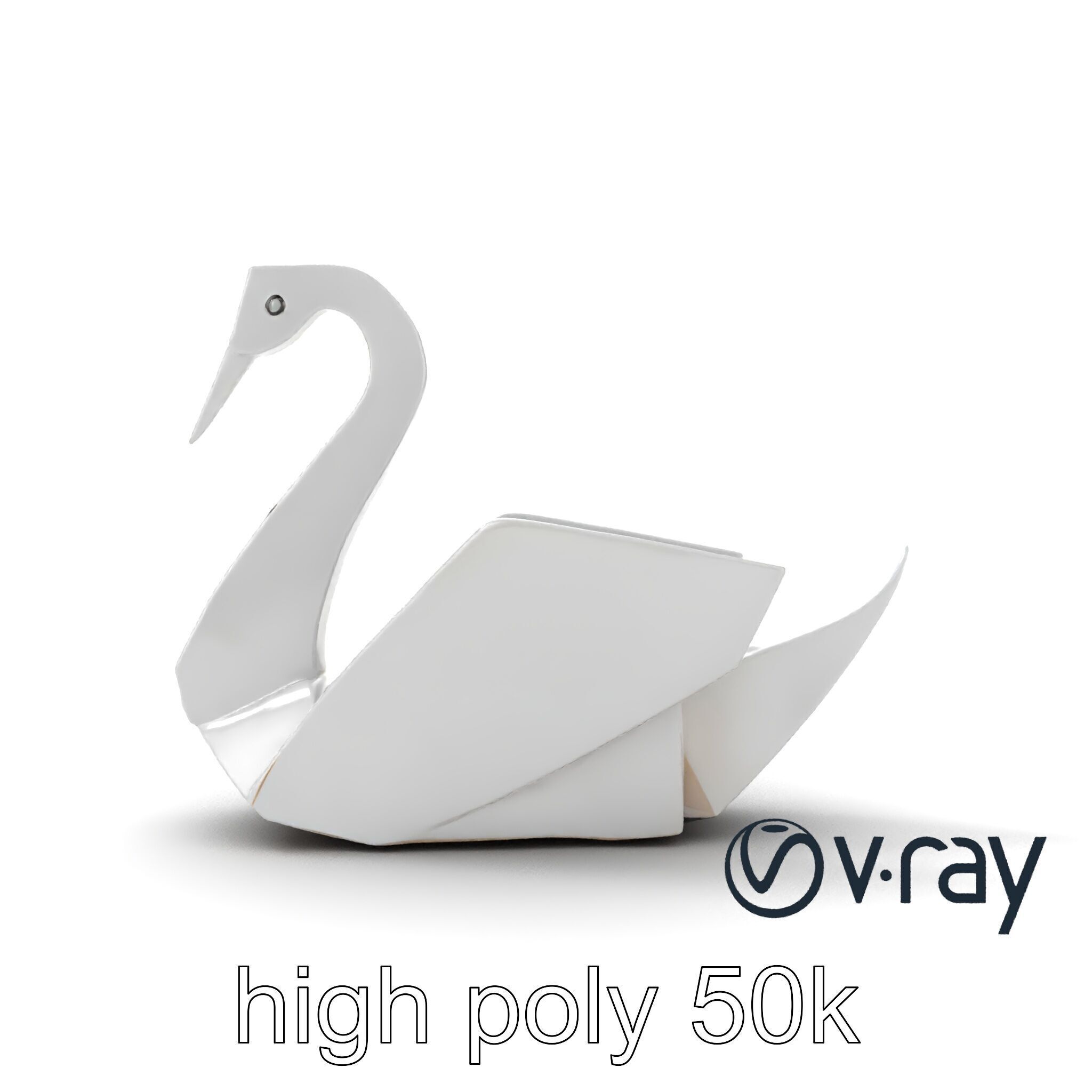 Origami Swan Elegant Design model pack Low-poly 3D model_12