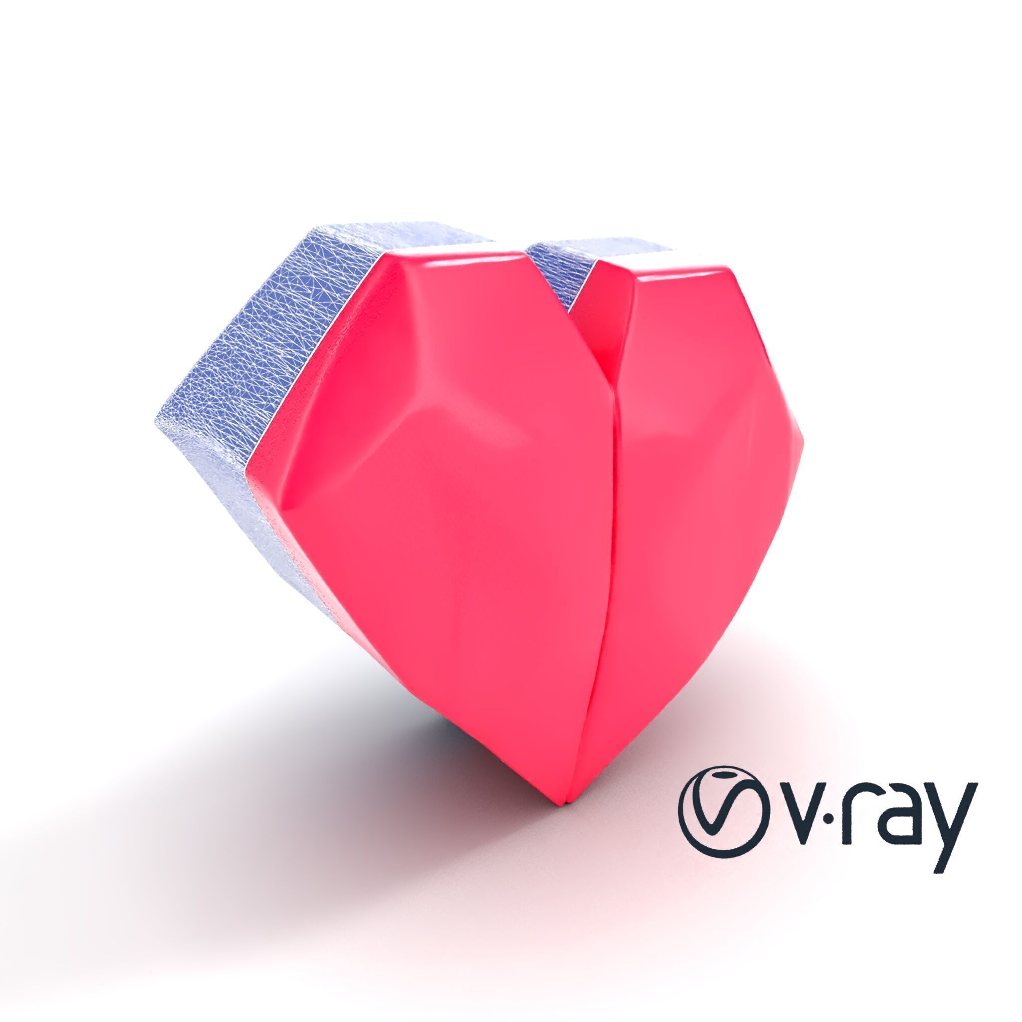 Origami Heart Model Pack with Smooth Folded Design Low-poly 3D model_19