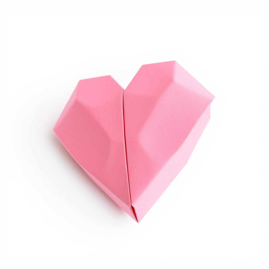 Origami Heart Model Pack with Smooth Folded Design Low-poly 3D model_3