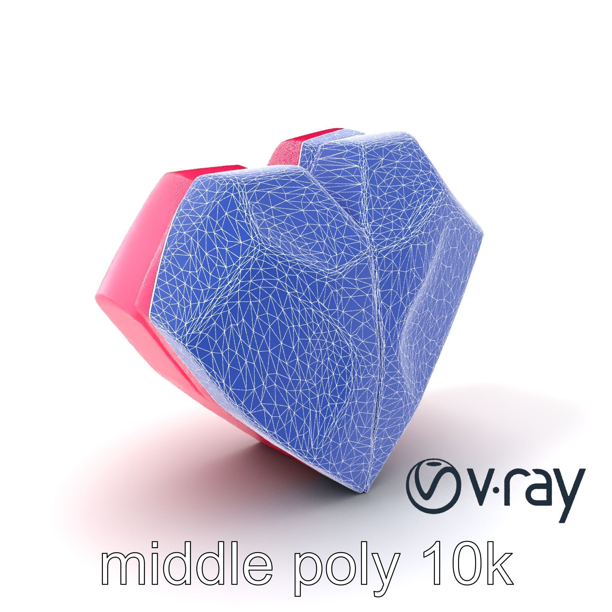 Origami Heart Model Pack with Smooth Folded Design Low-poly 3D model_22