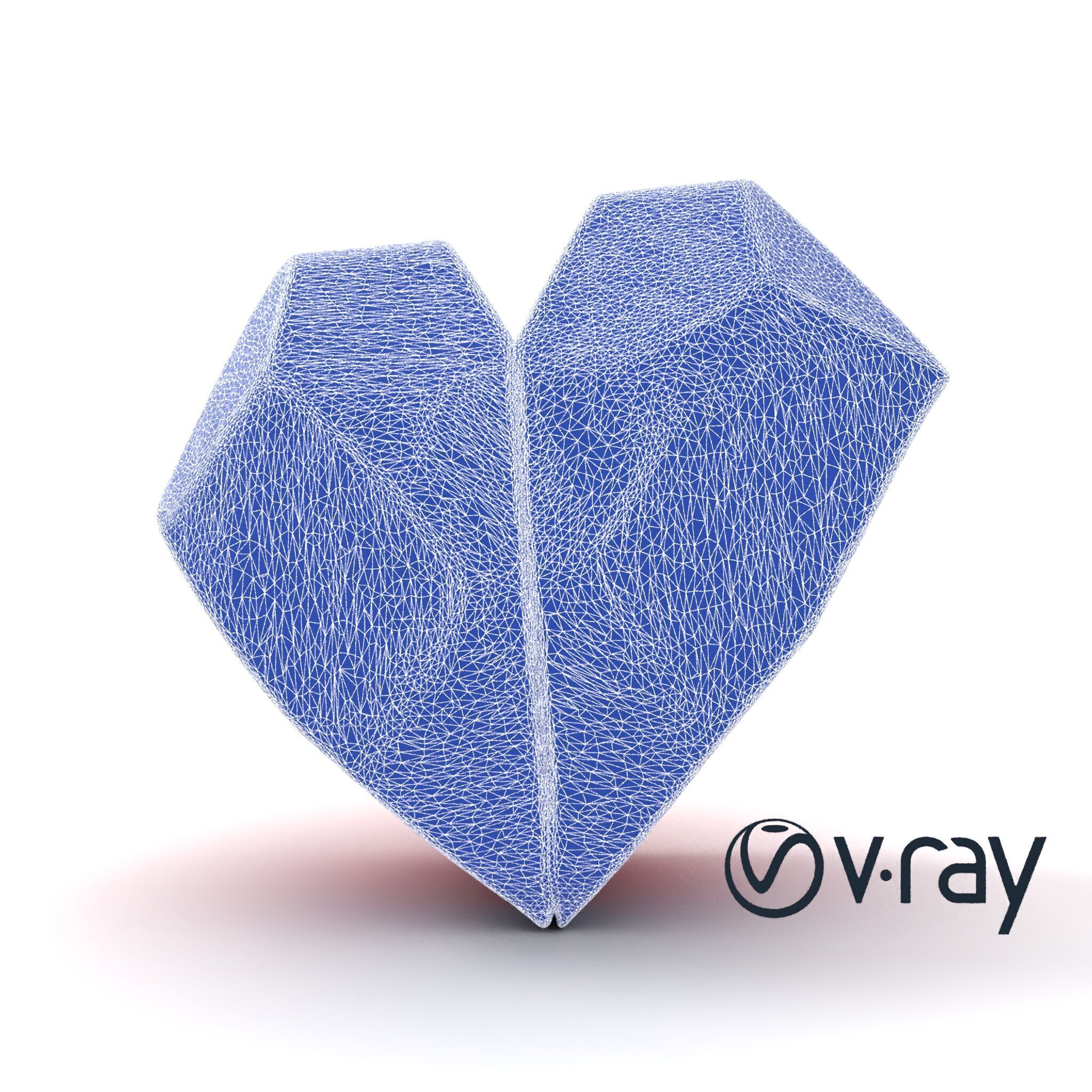 Origami Heart Model Pack with Smooth Folded Design Low-poly 3D model_11