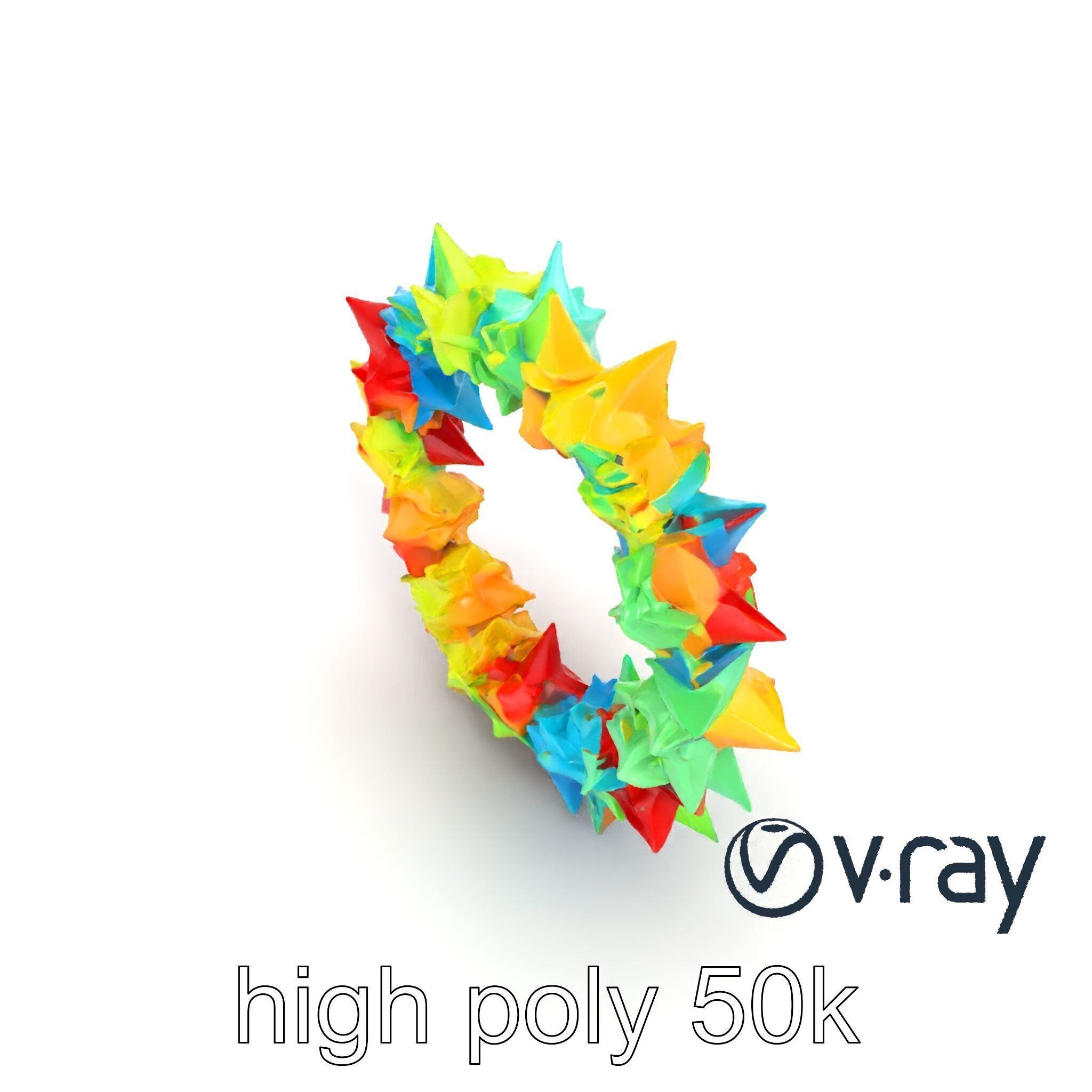 Festive Origami Crane Wreath Model Pack Low-poly 3D model_10