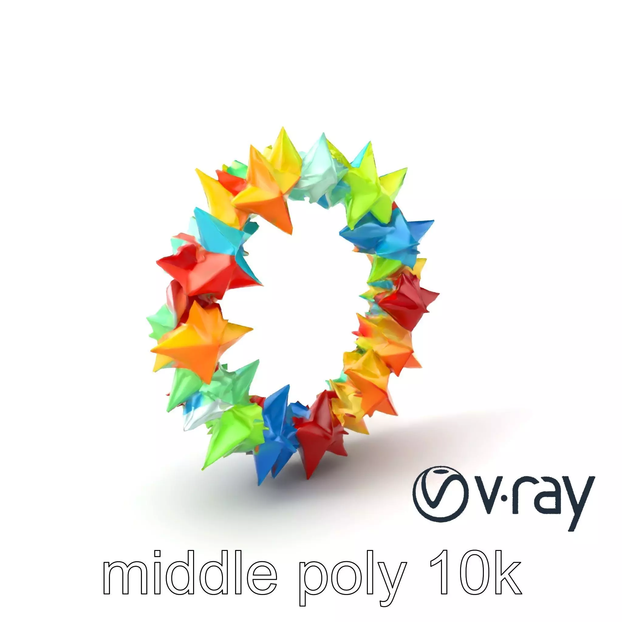 Festive Origami Crane Wreath Model Pack Low-poly 3D model_0