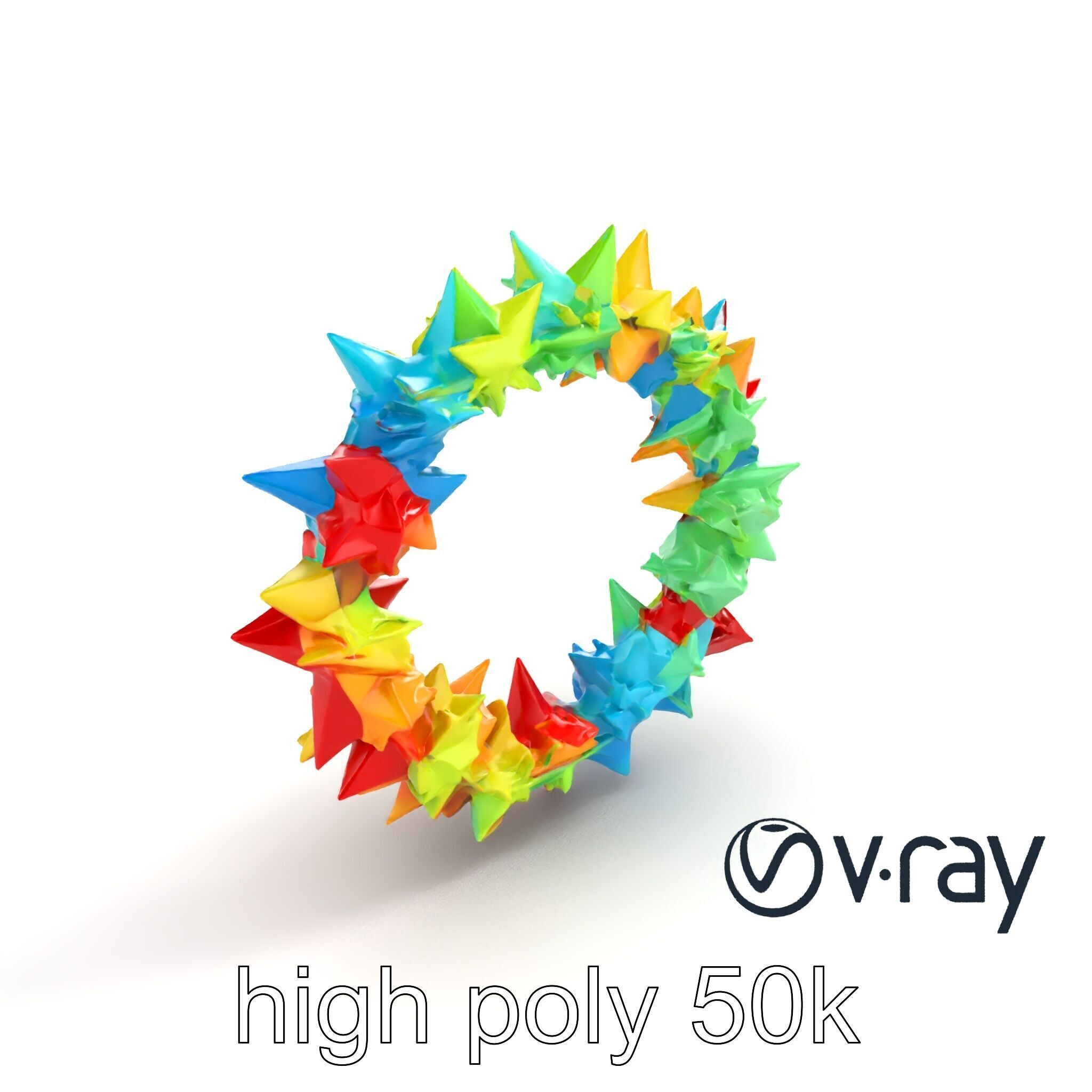 Festive Origami Crane Wreath Model Pack Low-poly 3D model_9