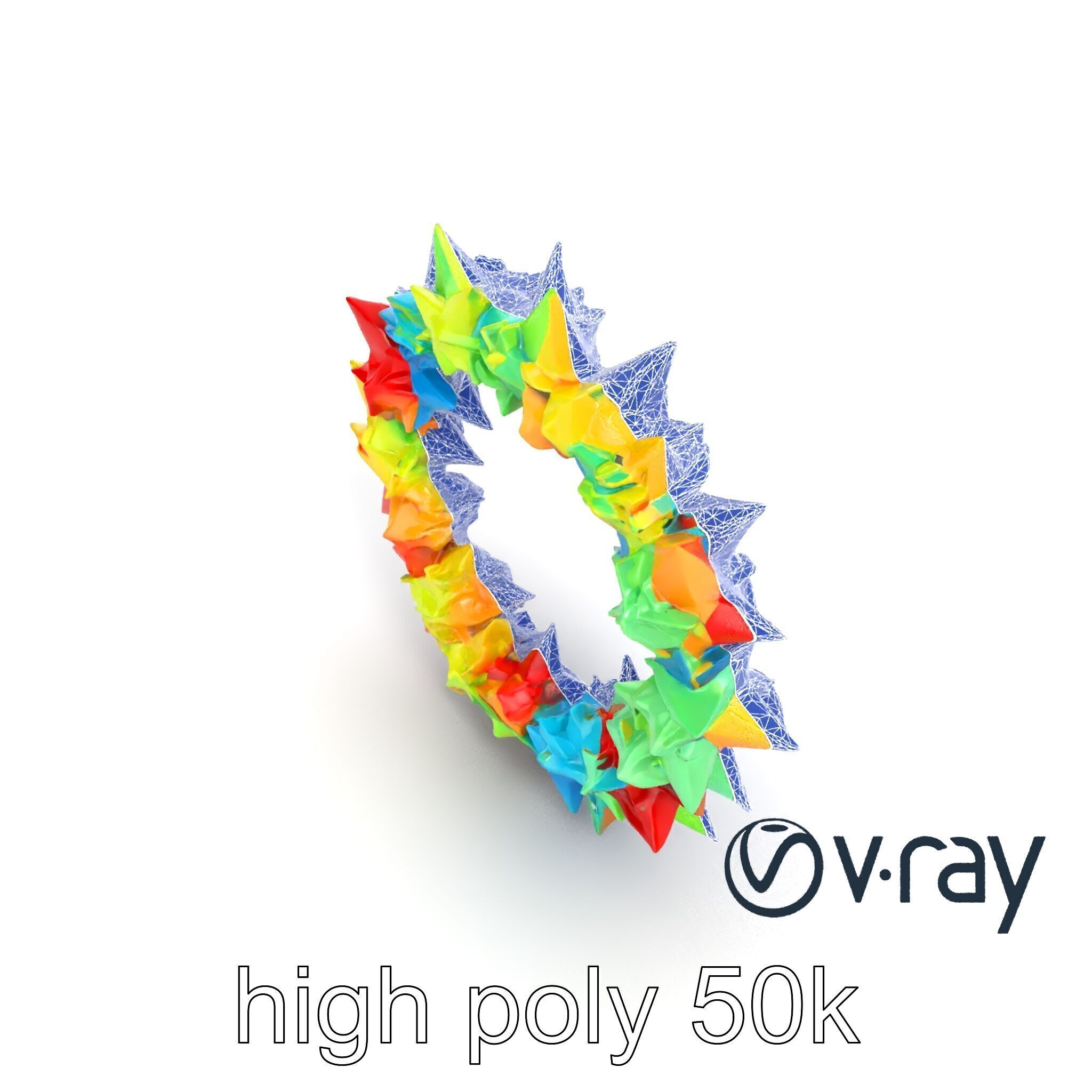 Festive Origami Crane Wreath Model Pack Low-poly 3D model_26