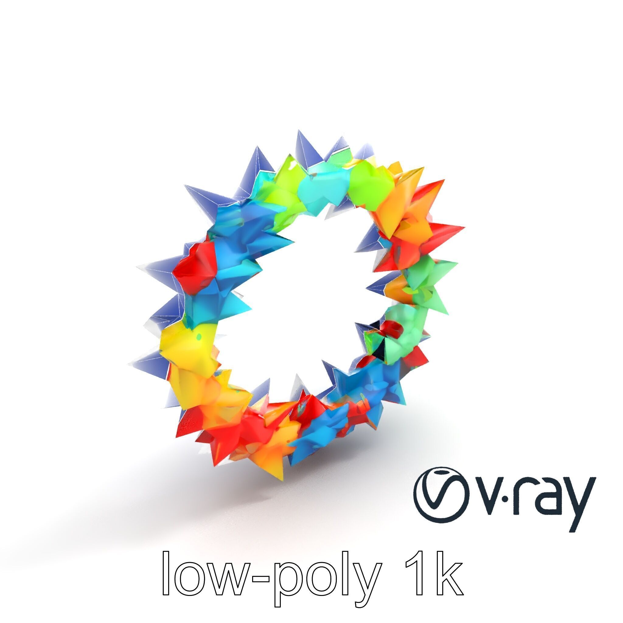 Festive Origami Crane Wreath Model Pack Low-poly 3D model_25