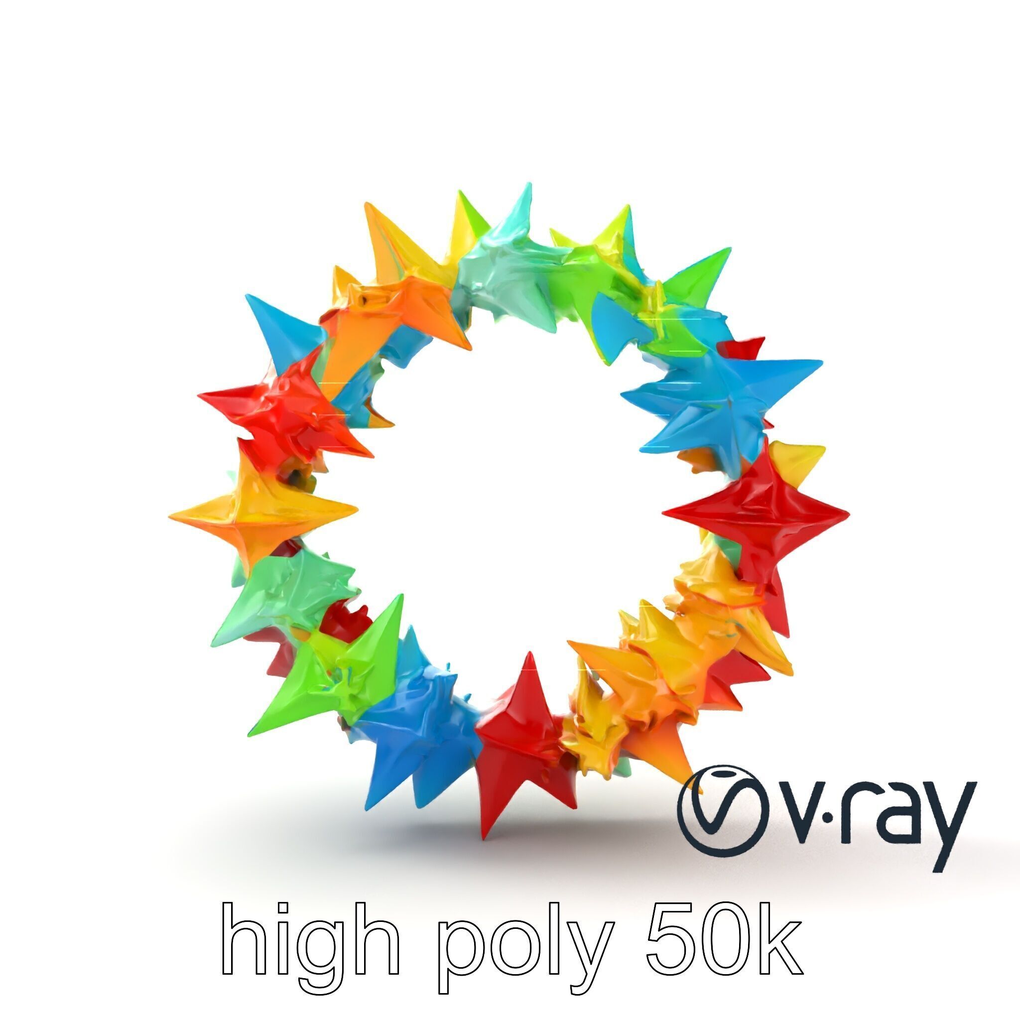 Festive Origami Crane Wreath Model Pack Low-poly 3D model_14