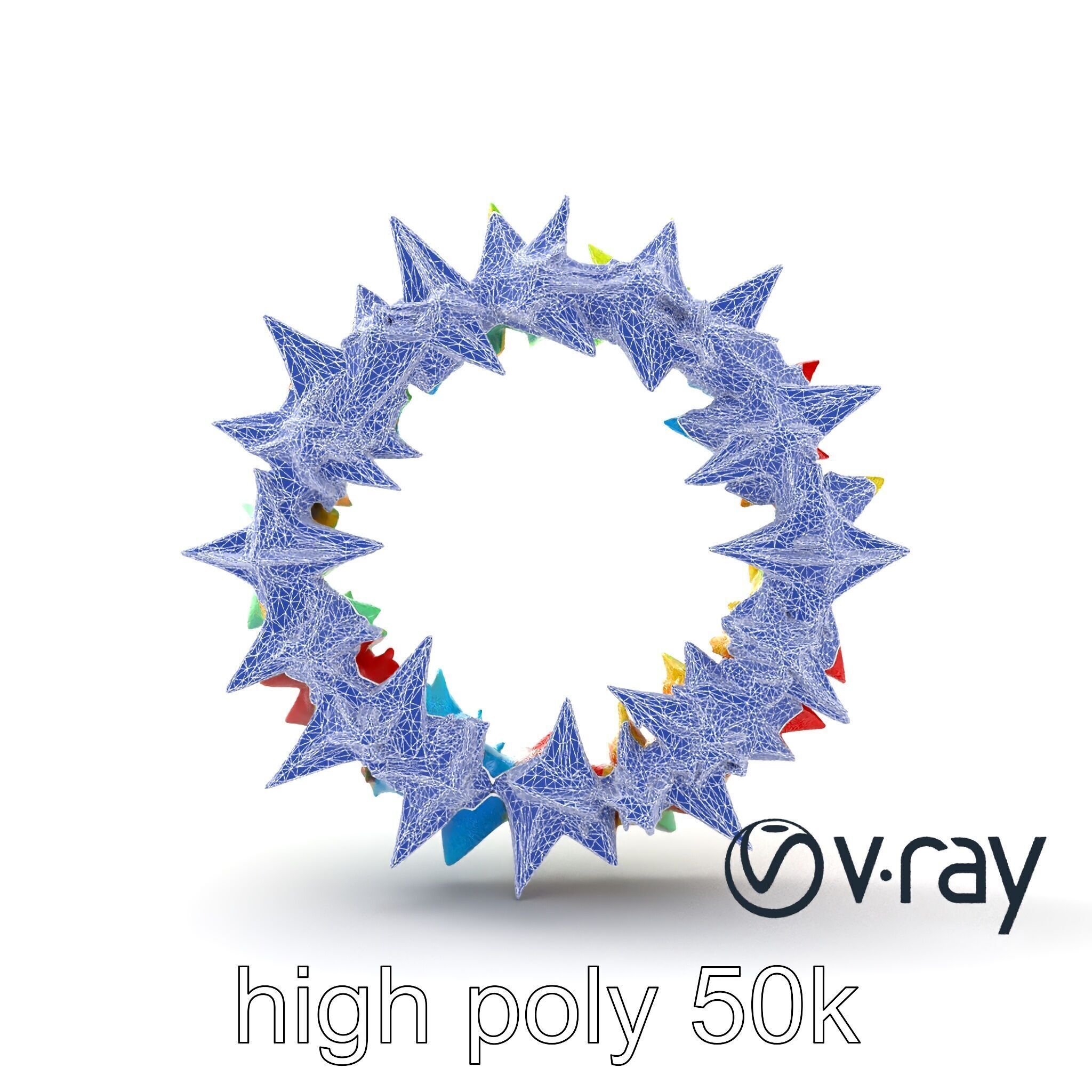 Festive Origami Crane Wreath Model Pack Low-poly 3D model_31