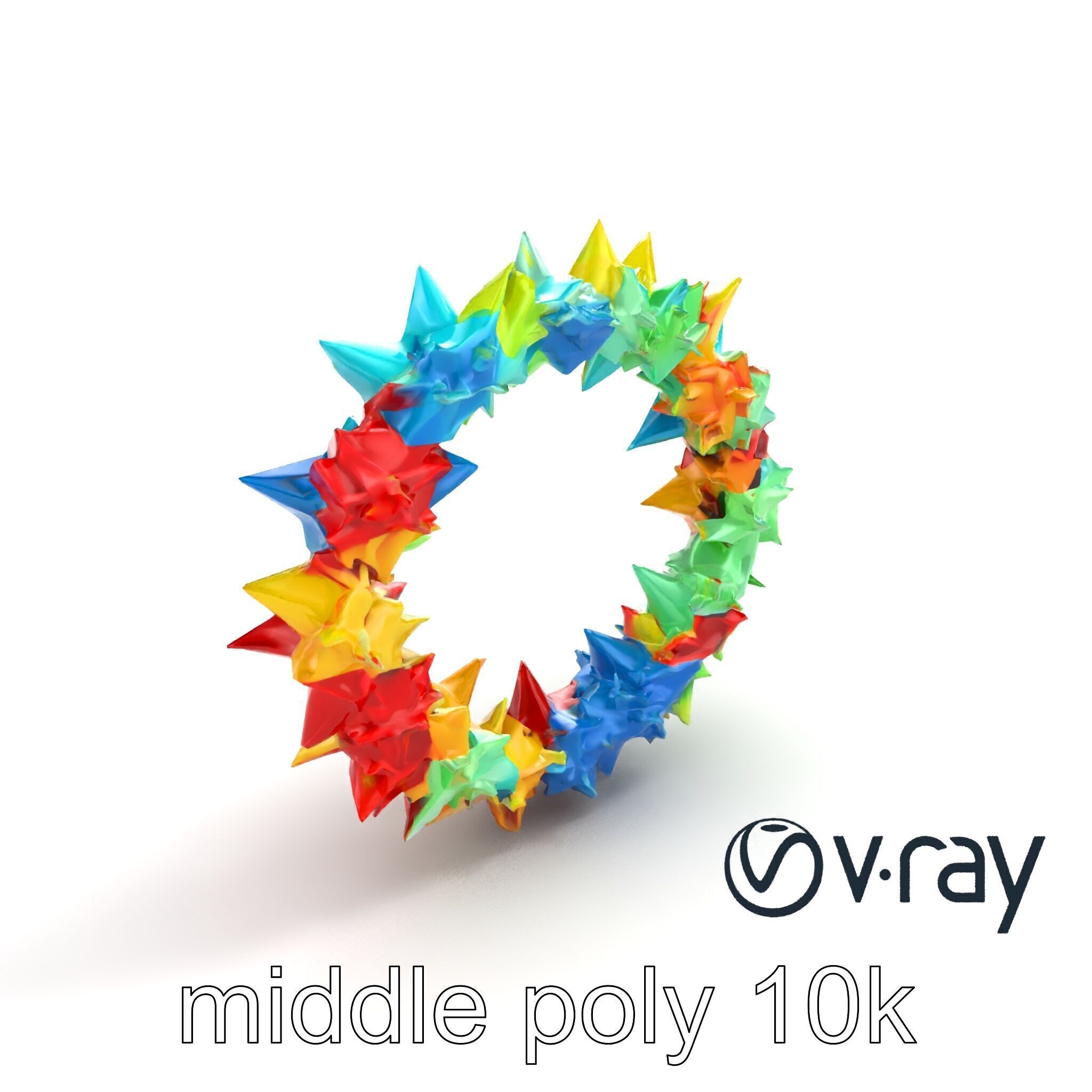 Festive Origami Crane Wreath Model Pack Low-poly 3D model_7