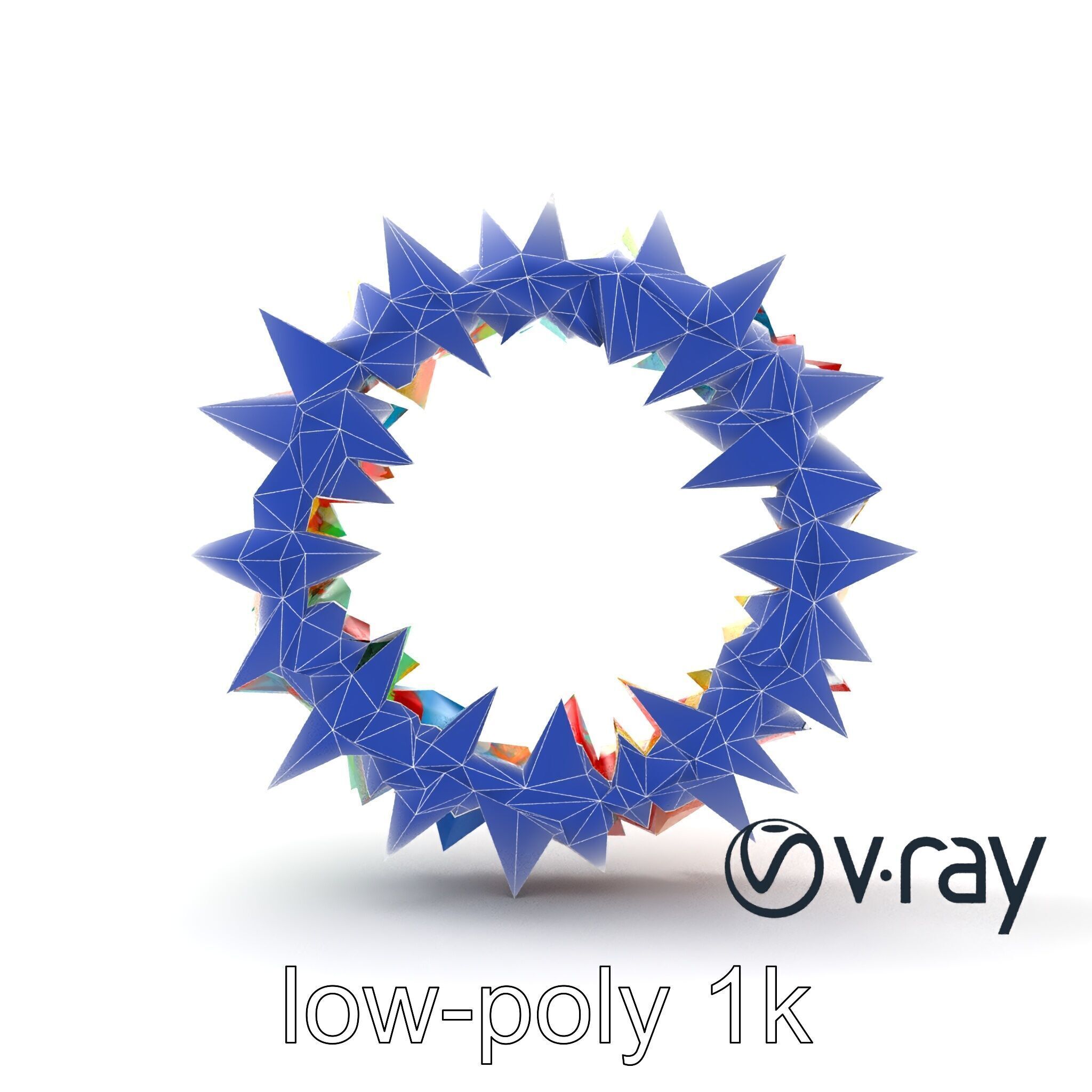 Festive Origami Crane Wreath Model Pack Low-poly 3D model_19