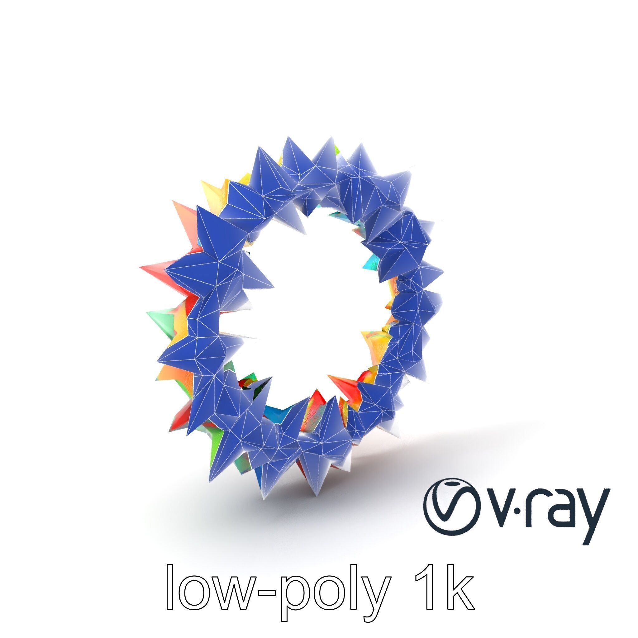 Festive Origami Crane Wreath Model Pack Low-poly 3D model_5