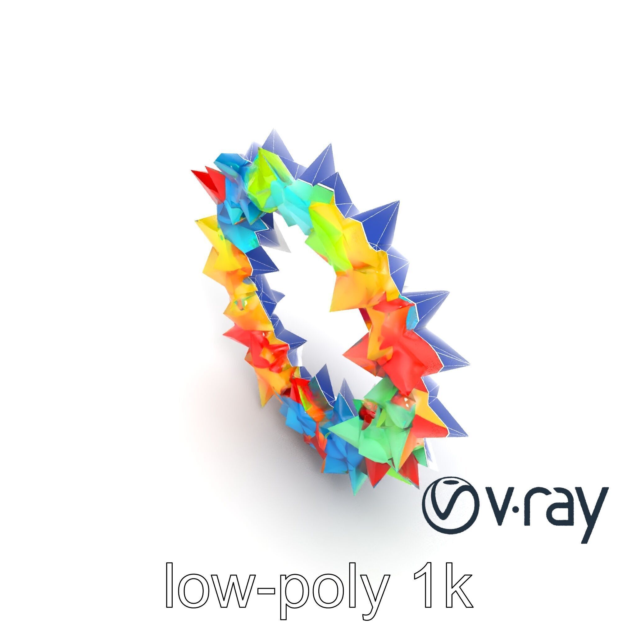 Festive Origami Crane Wreath Model Pack Low-poly 3D model_17