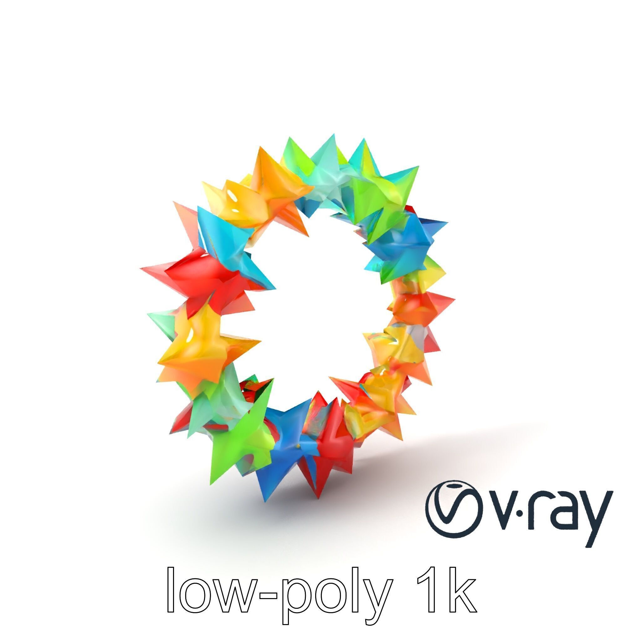 Festive Origami Crane Wreath Model Pack Low-poly 3D model_2