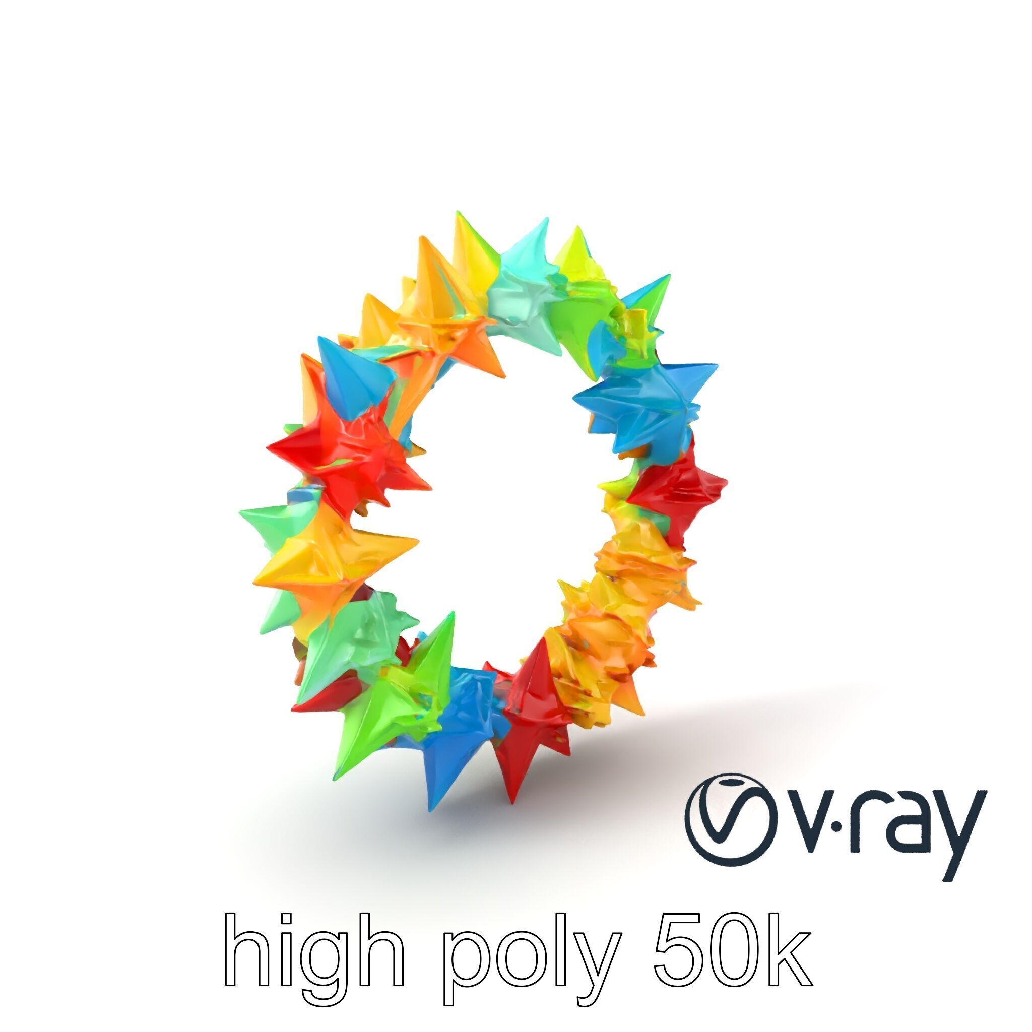 Festive Origami Crane Wreath Model Pack Low-poly 3D model_6