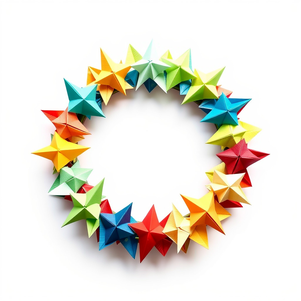 Festive Origami Crane Wreath Model Pack Low-poly 3D model_3