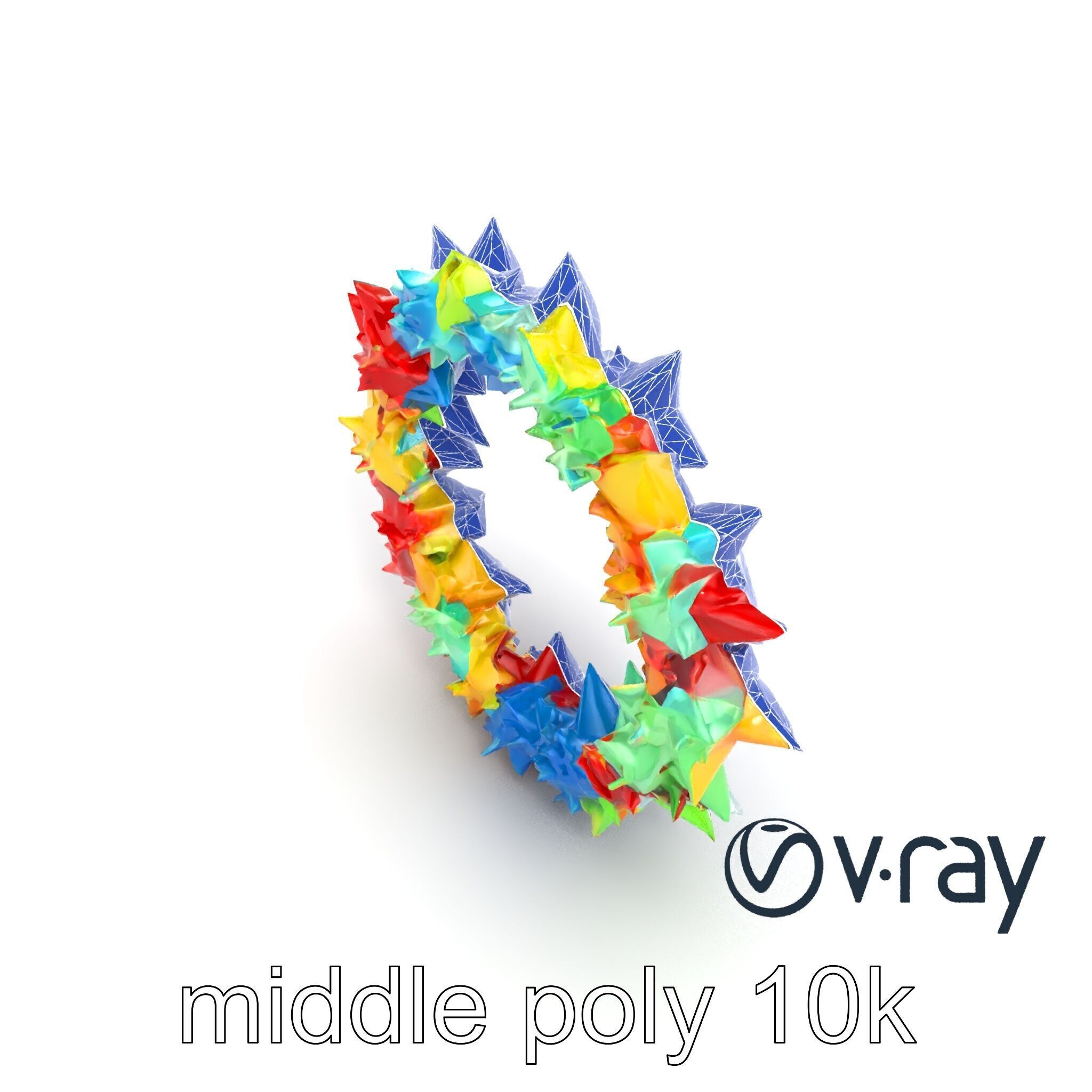 Festive Origami Crane Wreath Model Pack Low-poly 3D model_18