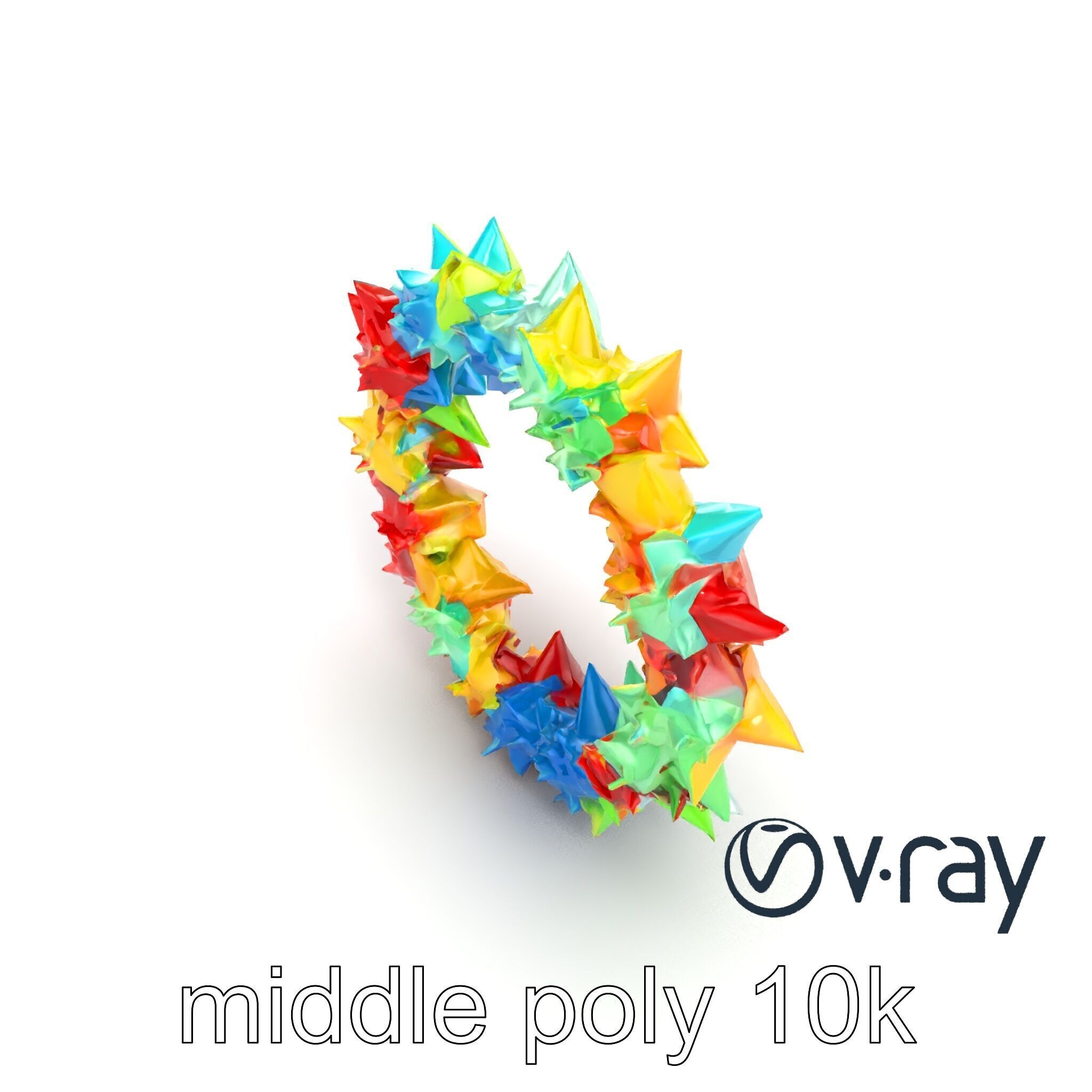 Festive Origami Crane Wreath Model Pack Low-poly 3D model_11