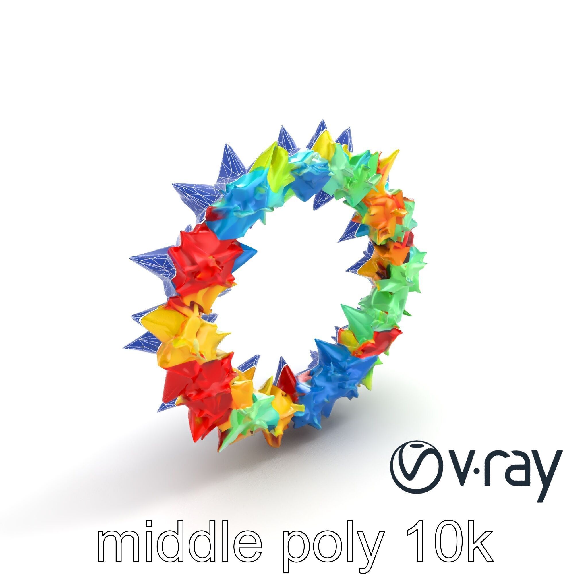 Festive Origami Crane Wreath Model Pack Low-poly 3D model_13