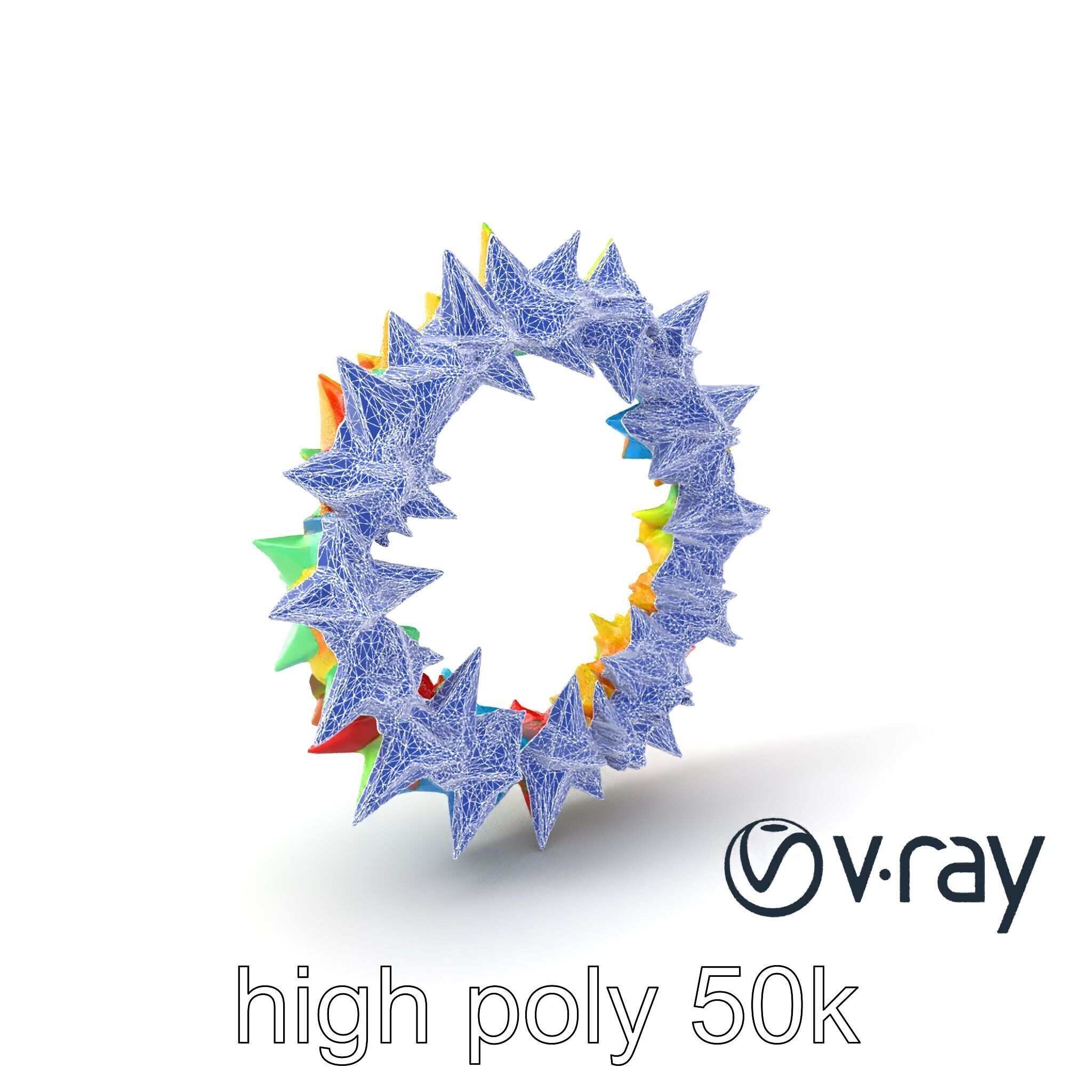 Festive Origami Crane Wreath Model Pack Low-poly 3D model_24