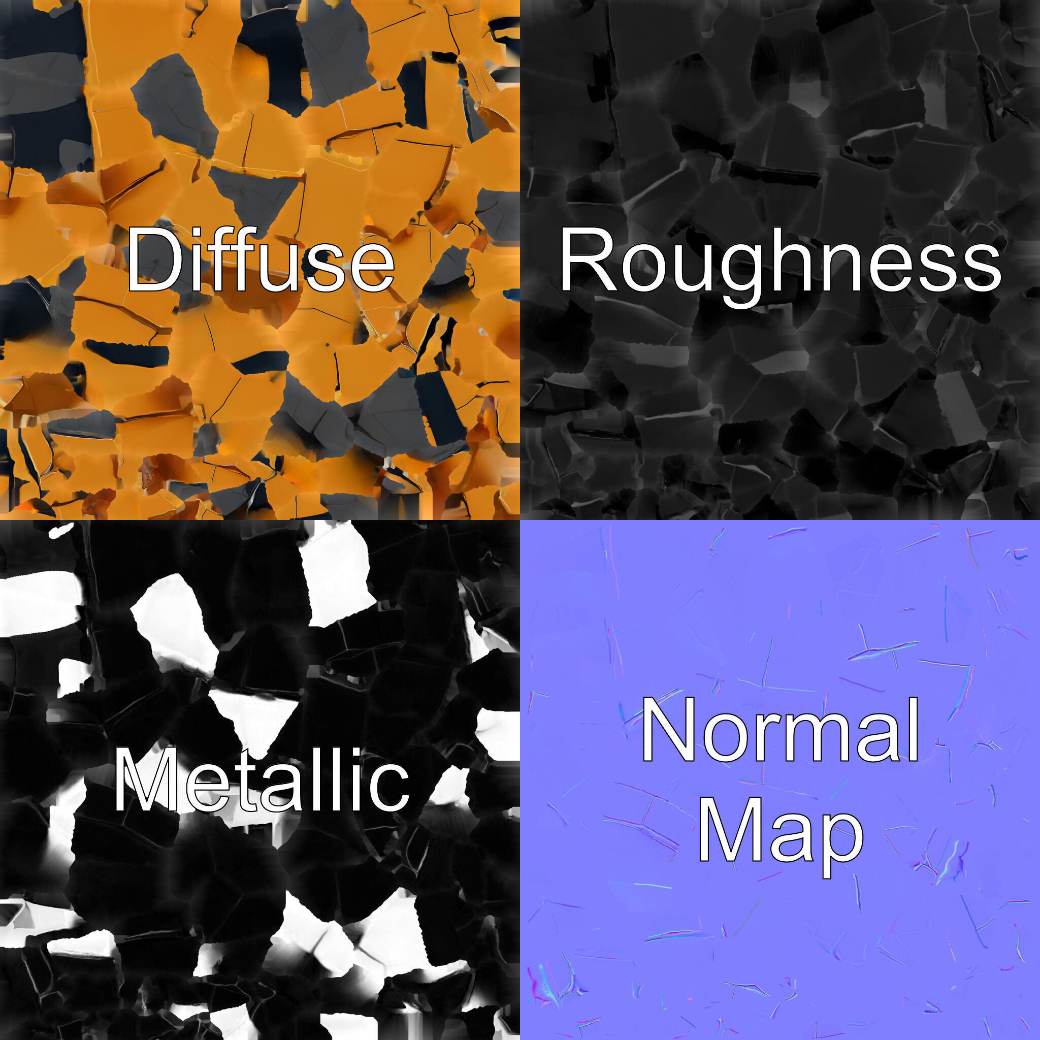 Origami Samurai Helmet Gold and Black model pack Low-poly 3D model_1