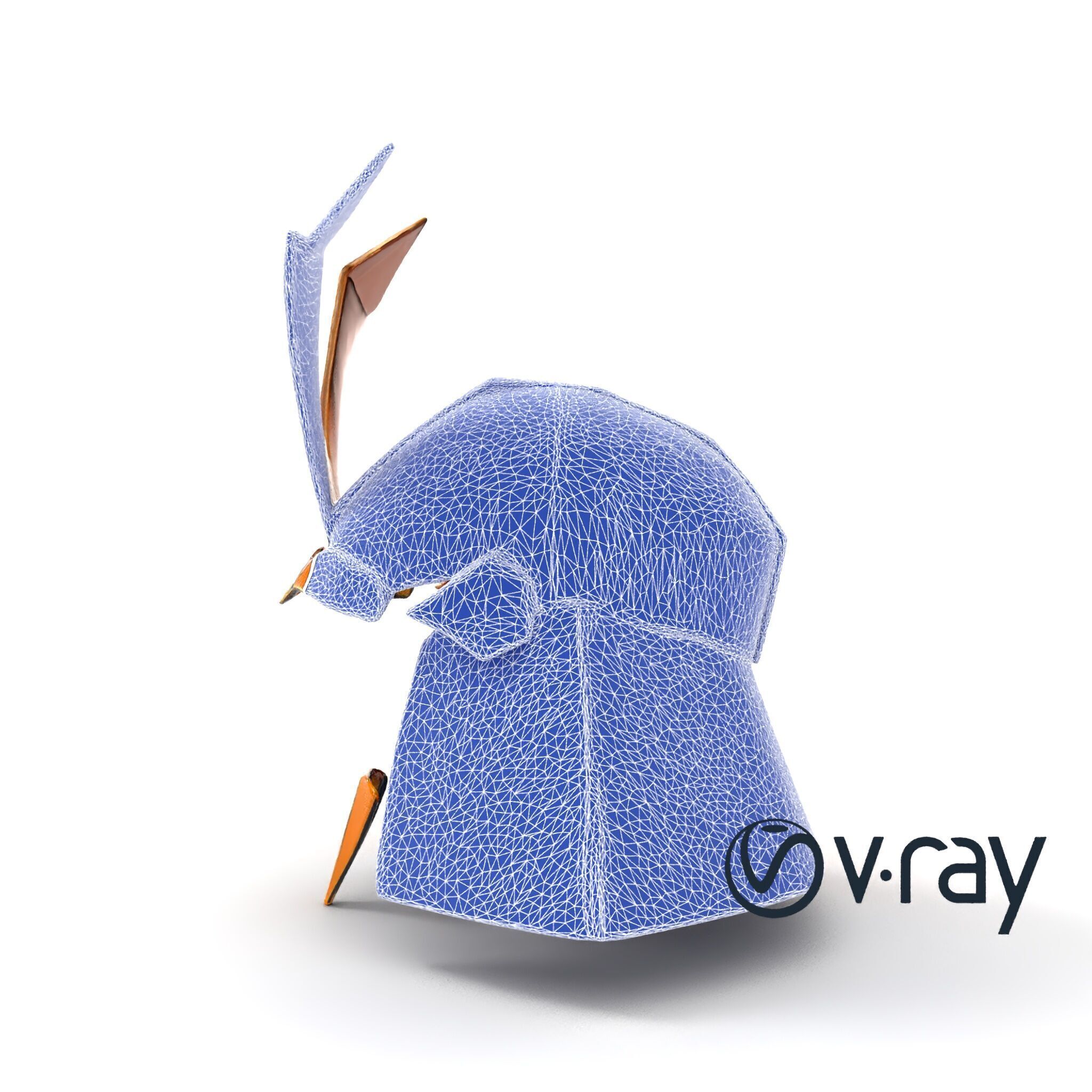 Origami Samurai Helmet Gold and Black model pack Low-poly 3D model_27