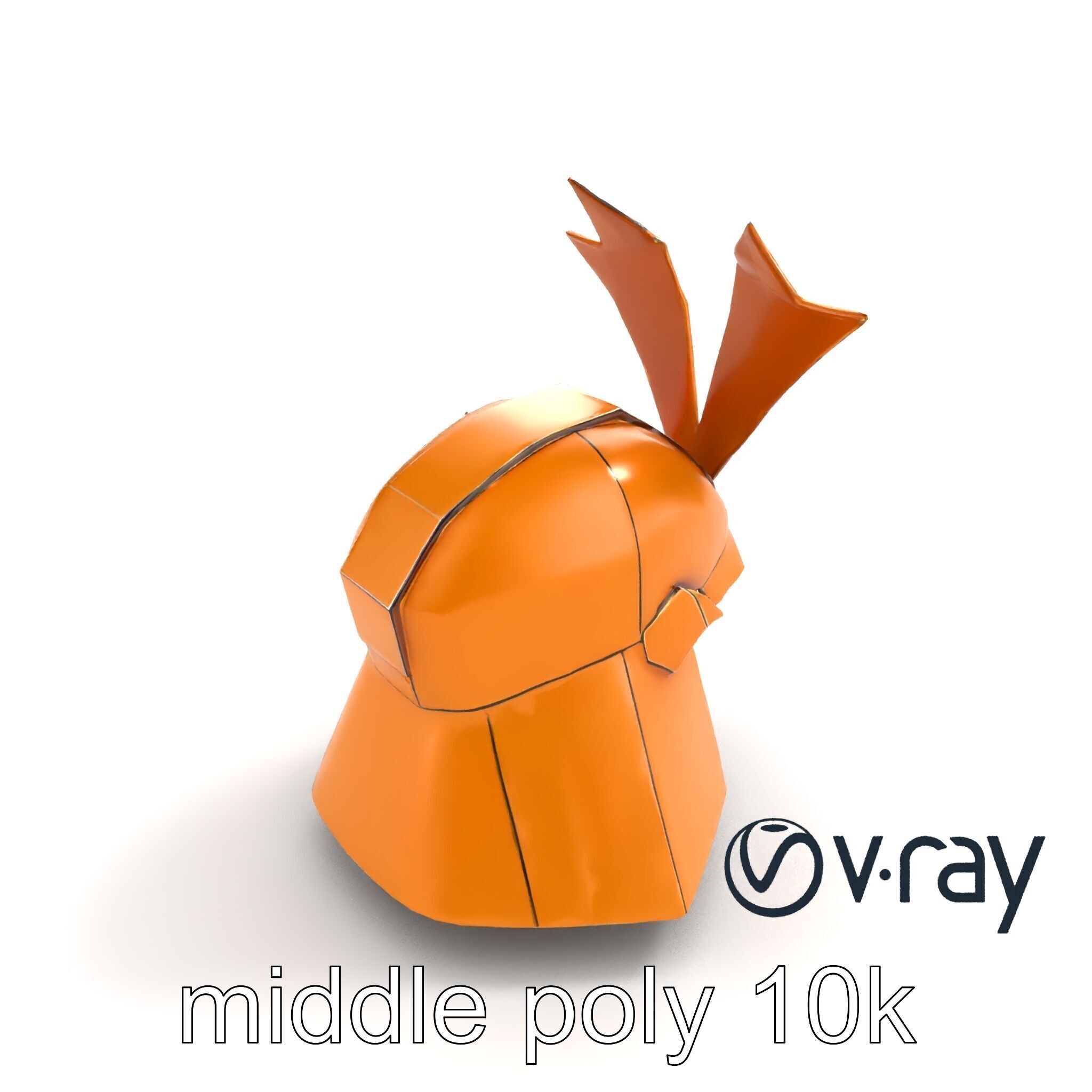 Origami Samurai Helmet Gold and Black model pack Low-poly 3D model_4