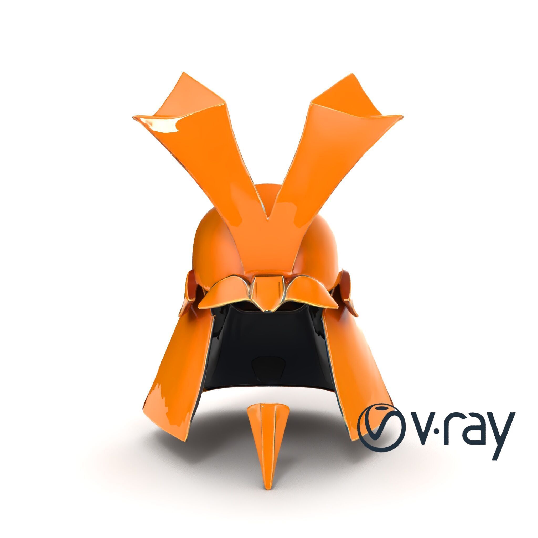 Origami Samurai Helmet Gold and Black model pack Low-poly 3D model_31