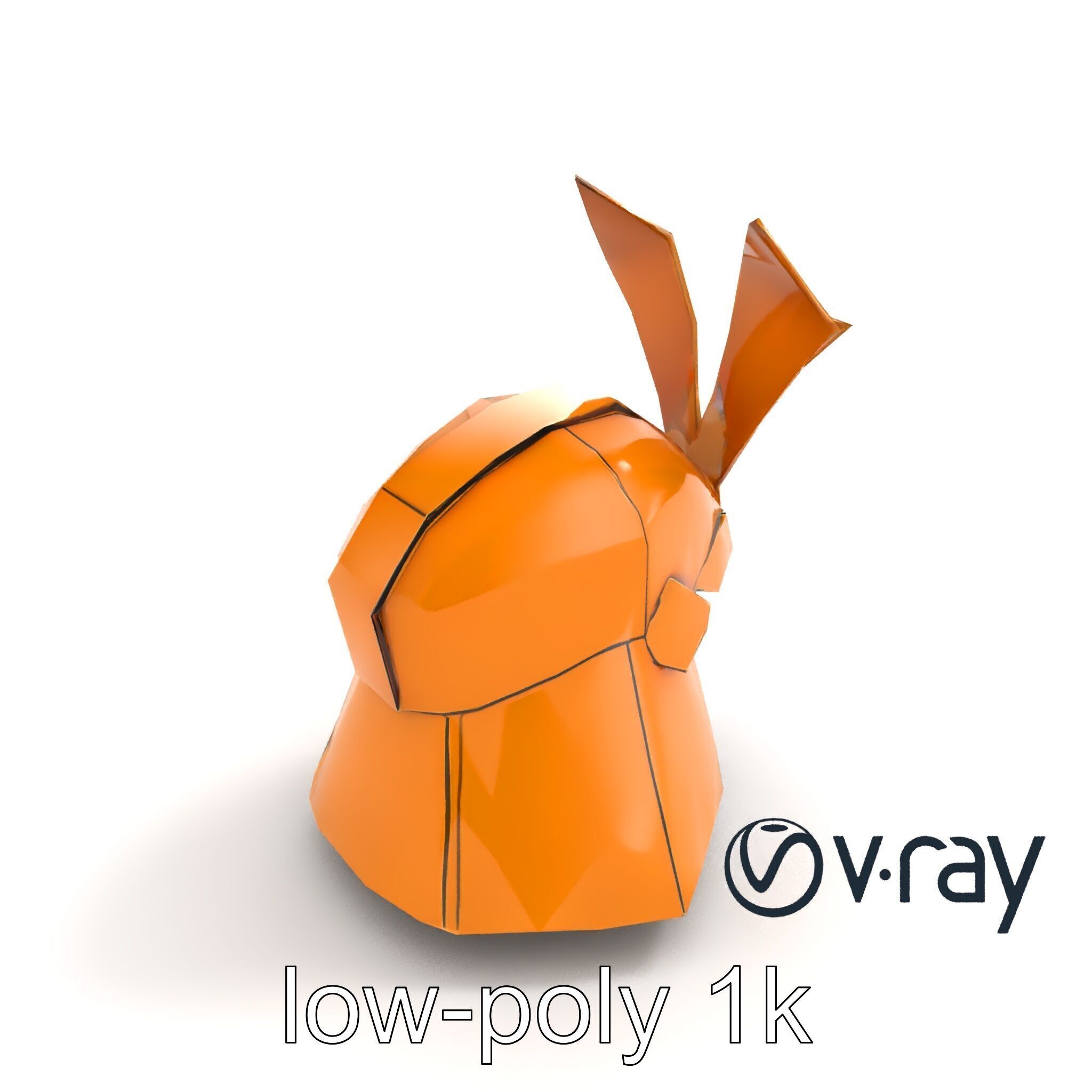 Origami Samurai Helmet Gold and Black model pack Low-poly 3D model_5