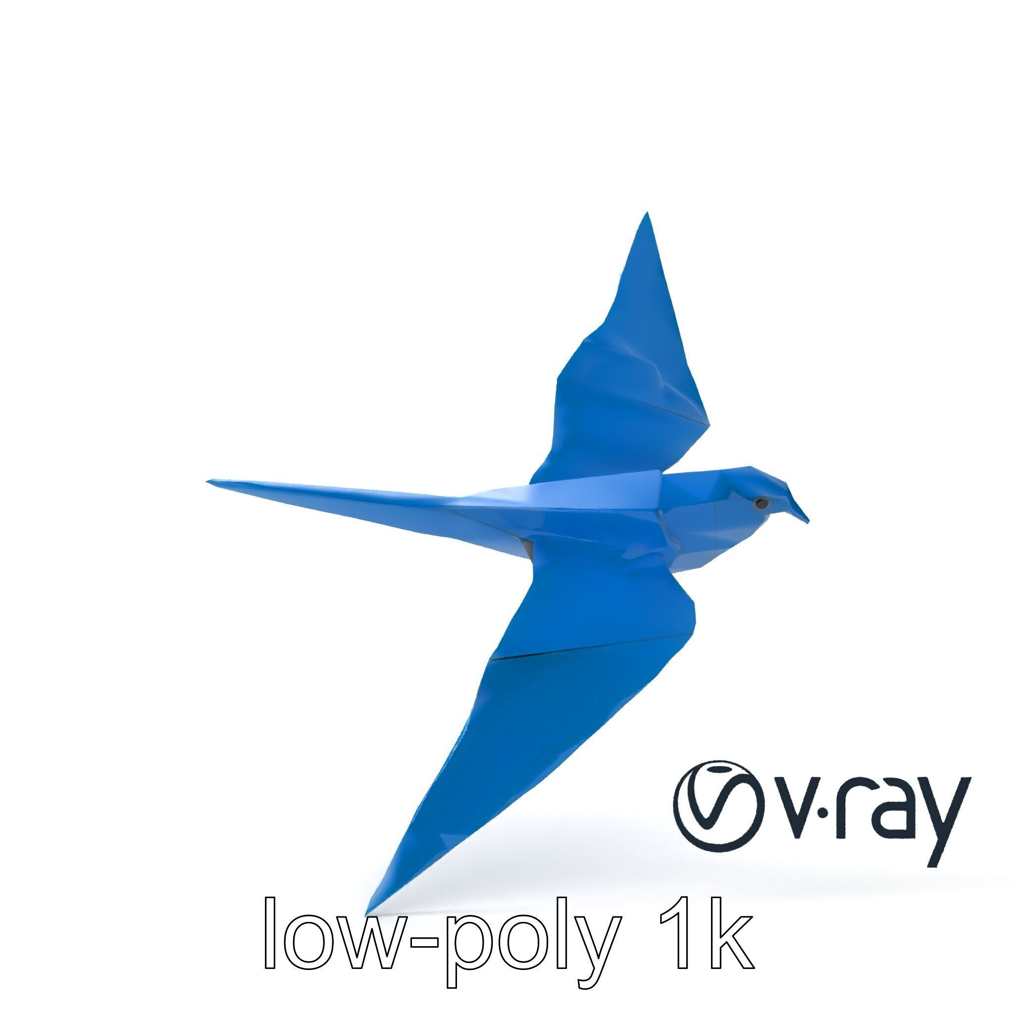 Artistic Origami Swallow 3D model pack Low-poly 3D model_15