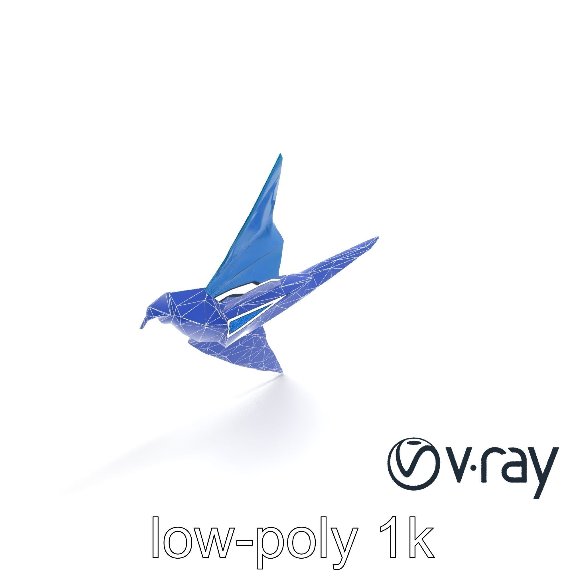 Artistic Origami Swallow 3D model pack Low-poly 3D model_23