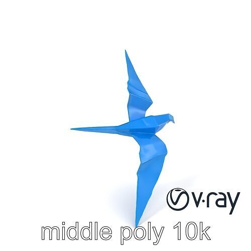 Artistic Origami Swallow 3D model pack Low-poly 3D model